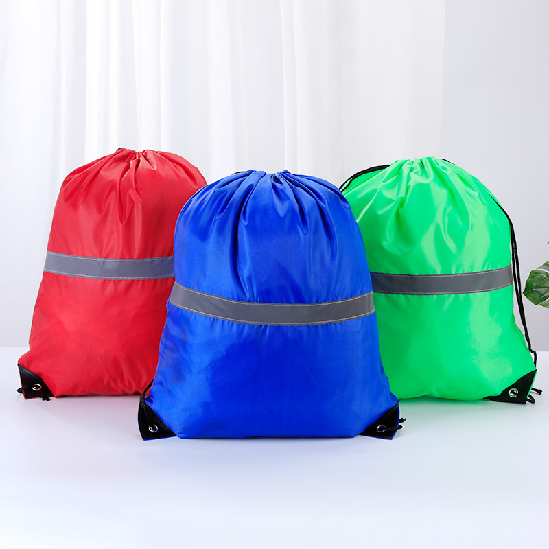 Drawstring Backpack With Reflective Strips 16
