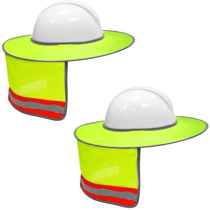 Hard Hat Sun Shield Full Brim Mesh Neck Sunshade with Reflec 2