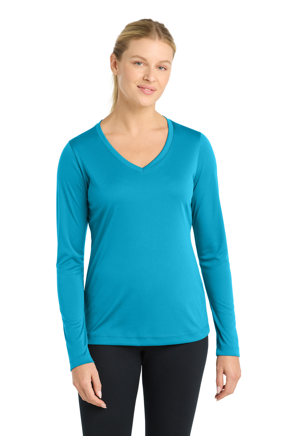 Sport-Tek Women's Long Sleeve PosiCharge Competitor V-Neck Tee. LST353LS 136