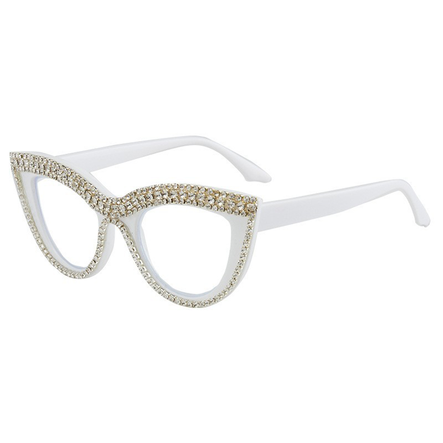 Women Retro Sparkle Crystal Diamond Cat Eye Sunglasses 6