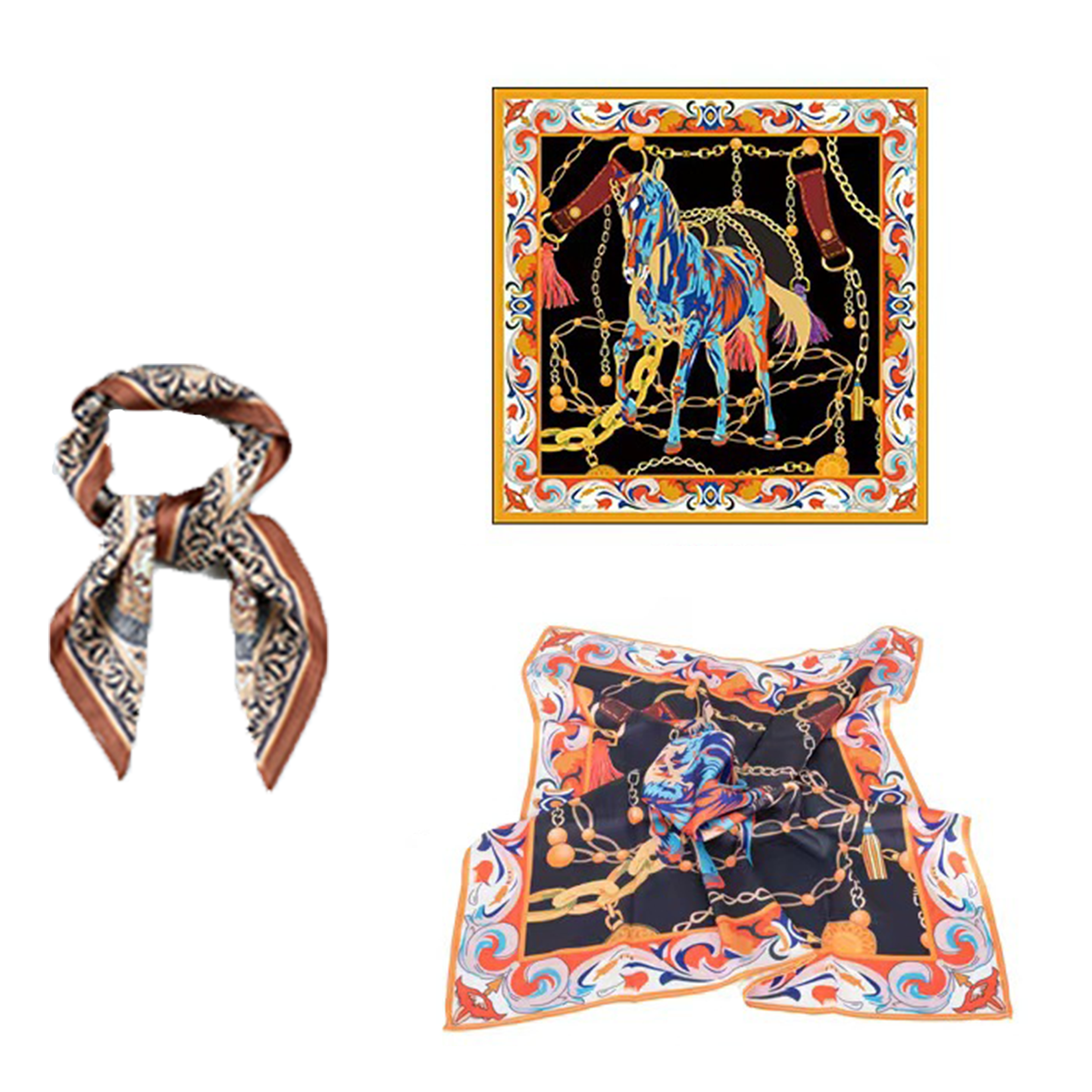 Square Full-color Silk Scarf MOQ 50 2