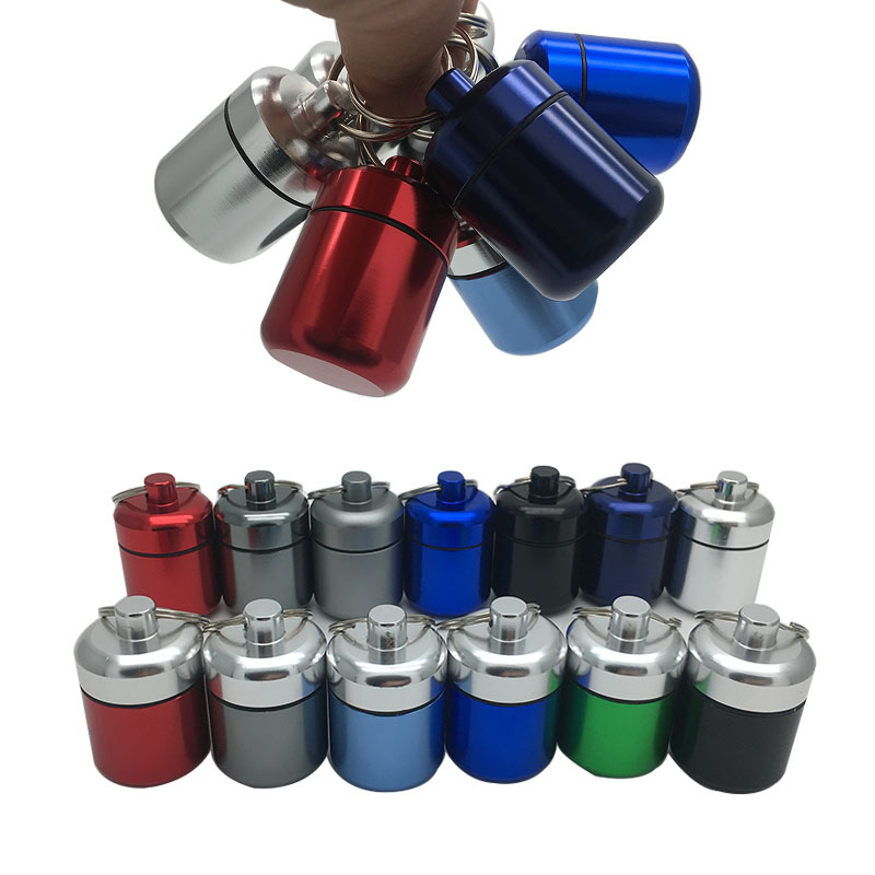 Aluminum Alloy Medicine Pill Box Case Container Keychain 5