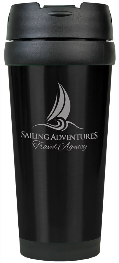 16 oz. Black Stainless Steel Travel Mug without Handle 2