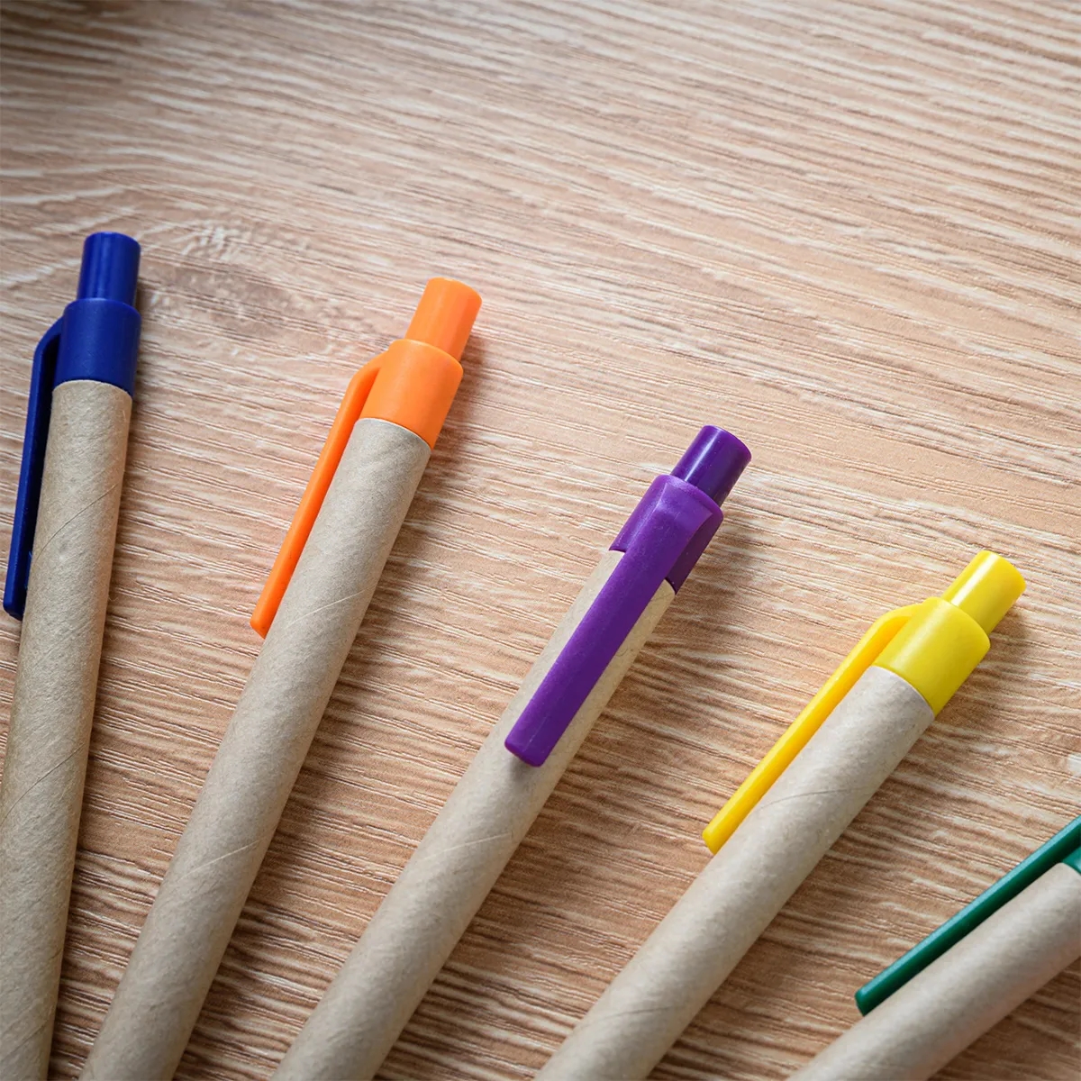 Eco Friendly Blank Pen Kraft Paper Body Clip Tip & Cap 2