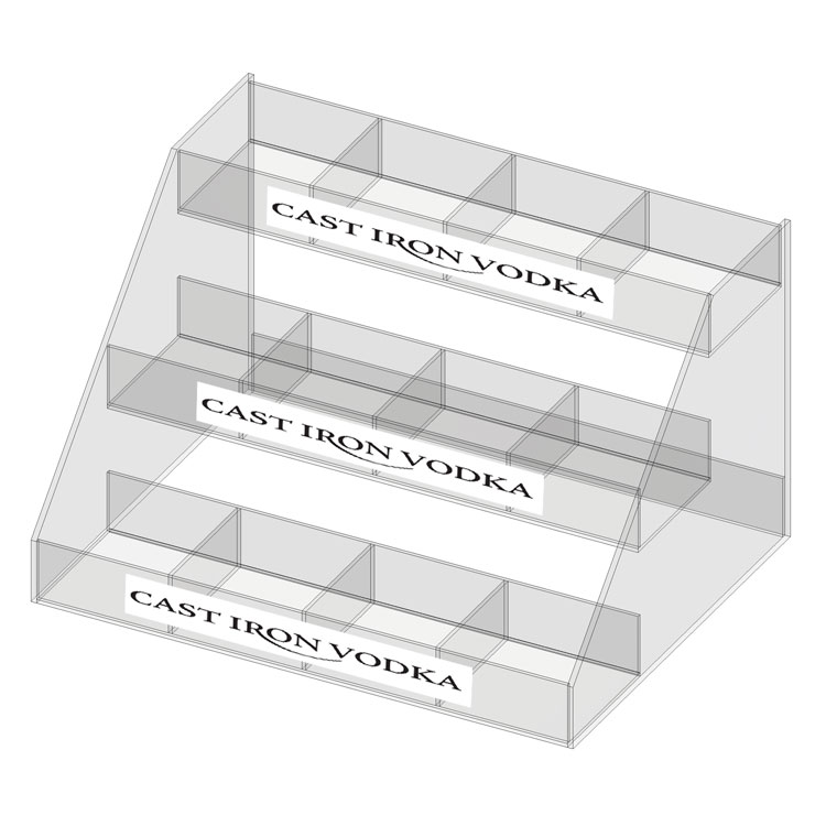 3 Tier Acrylic Beverage Display 4 Columns