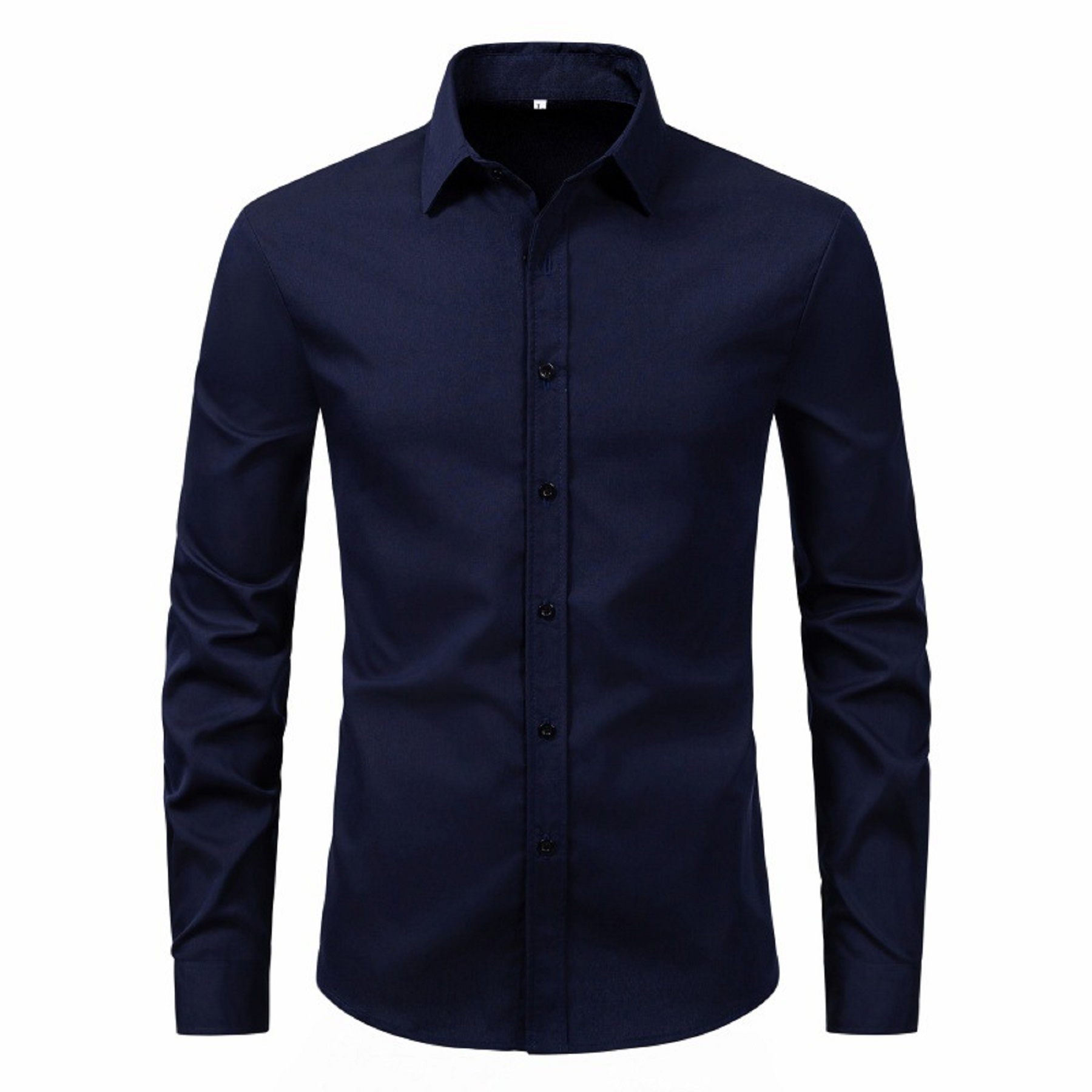 Men's Long Sleeve Button Up Shirts Solid Slim Fit 4
