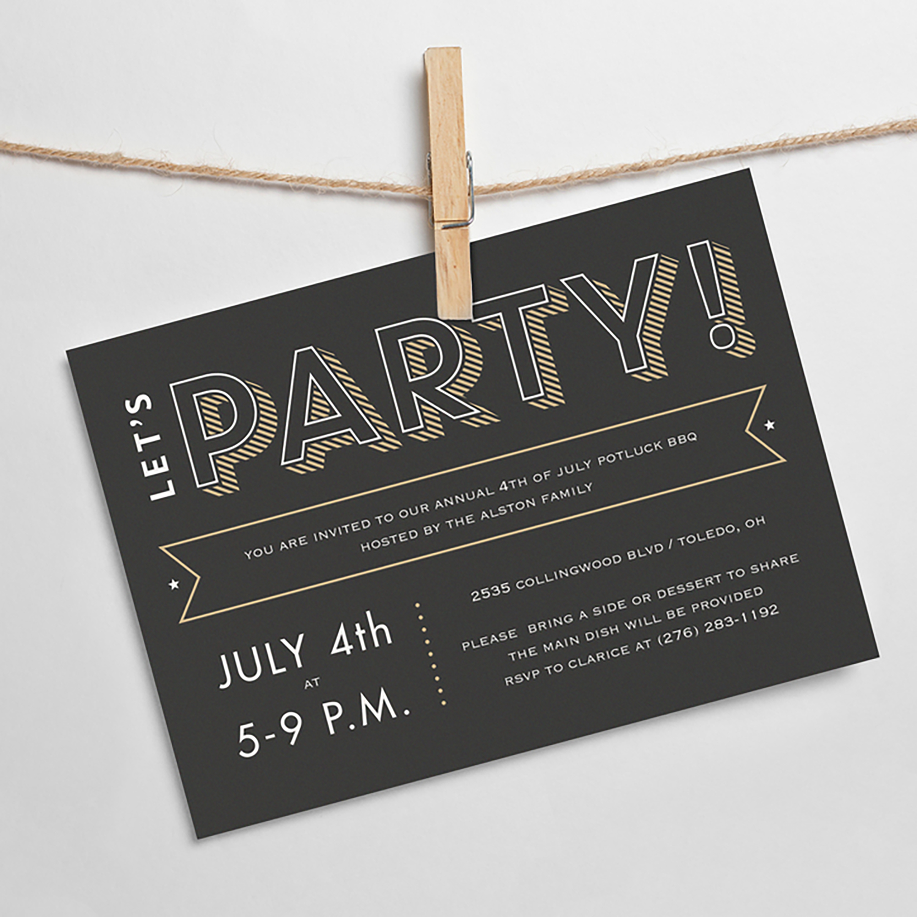 Festive Fireworks Party Invitation 1