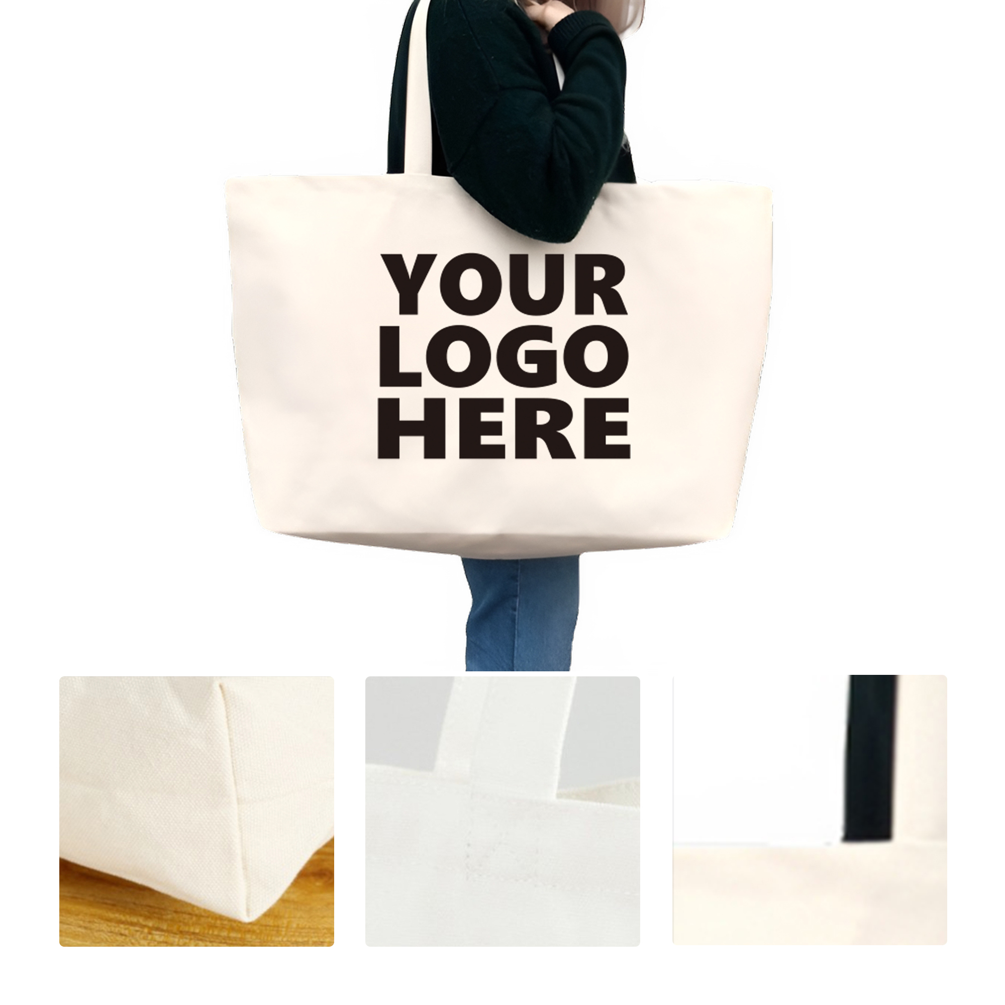 MOQ50 Extra Large Canvas Tote Bag With Custom Logo, custom tote bag with logo imprint 2