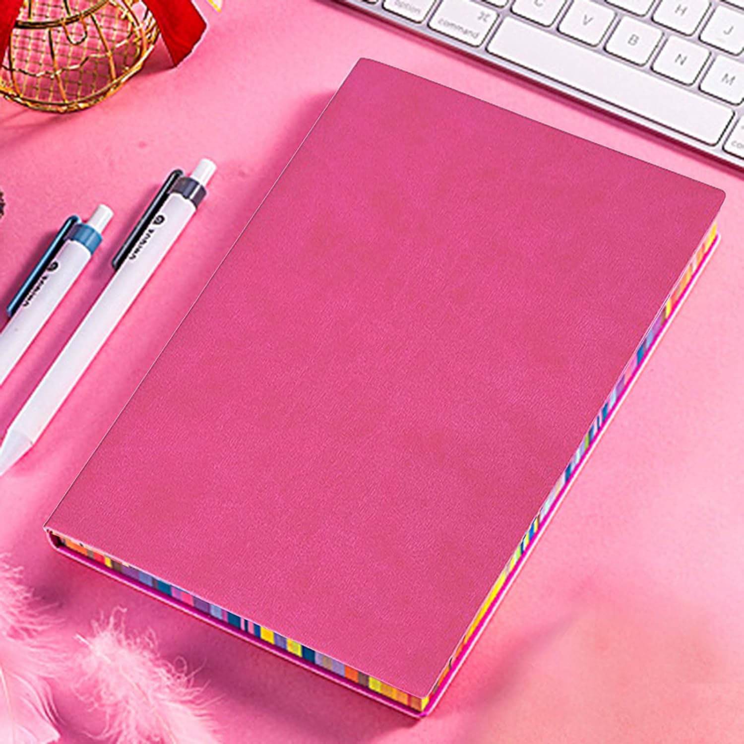 Rainbow Edge Notebook with PU Leather for Office School 6