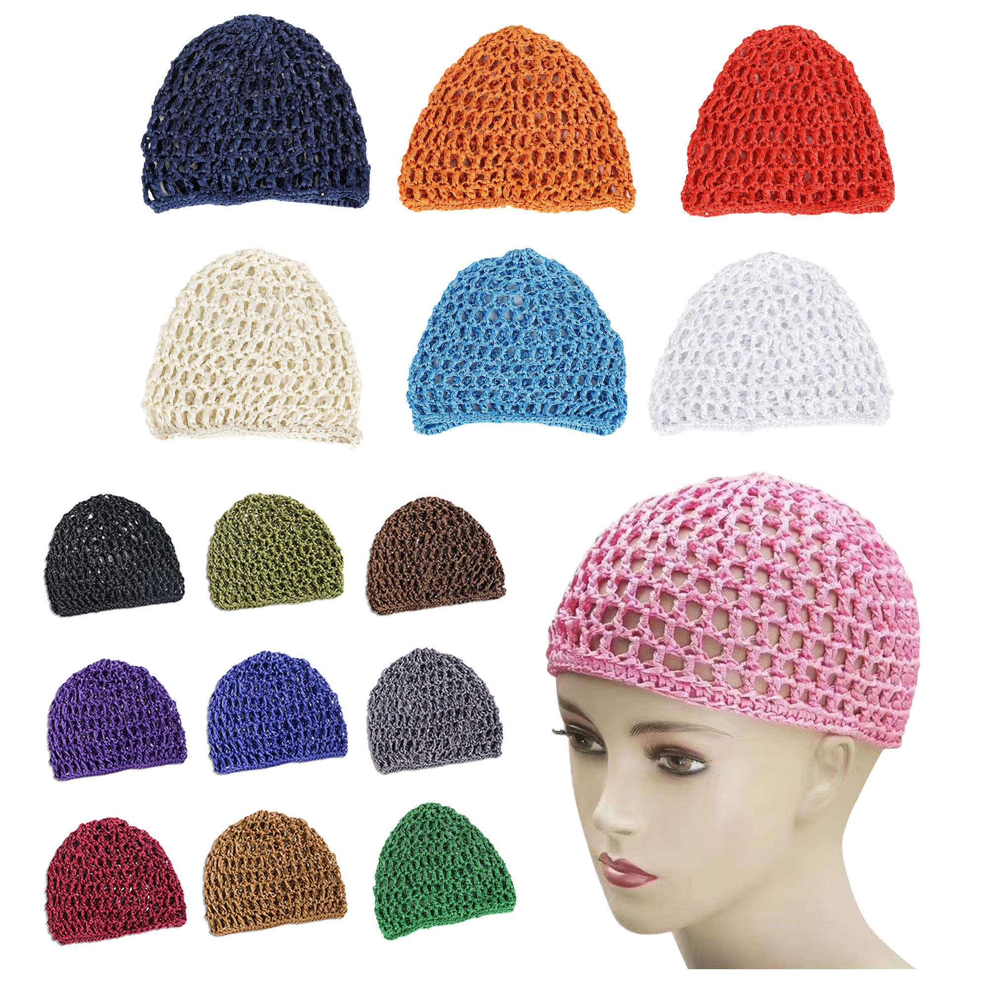 Hair-Tying Fishnet Headscarf Hat 2