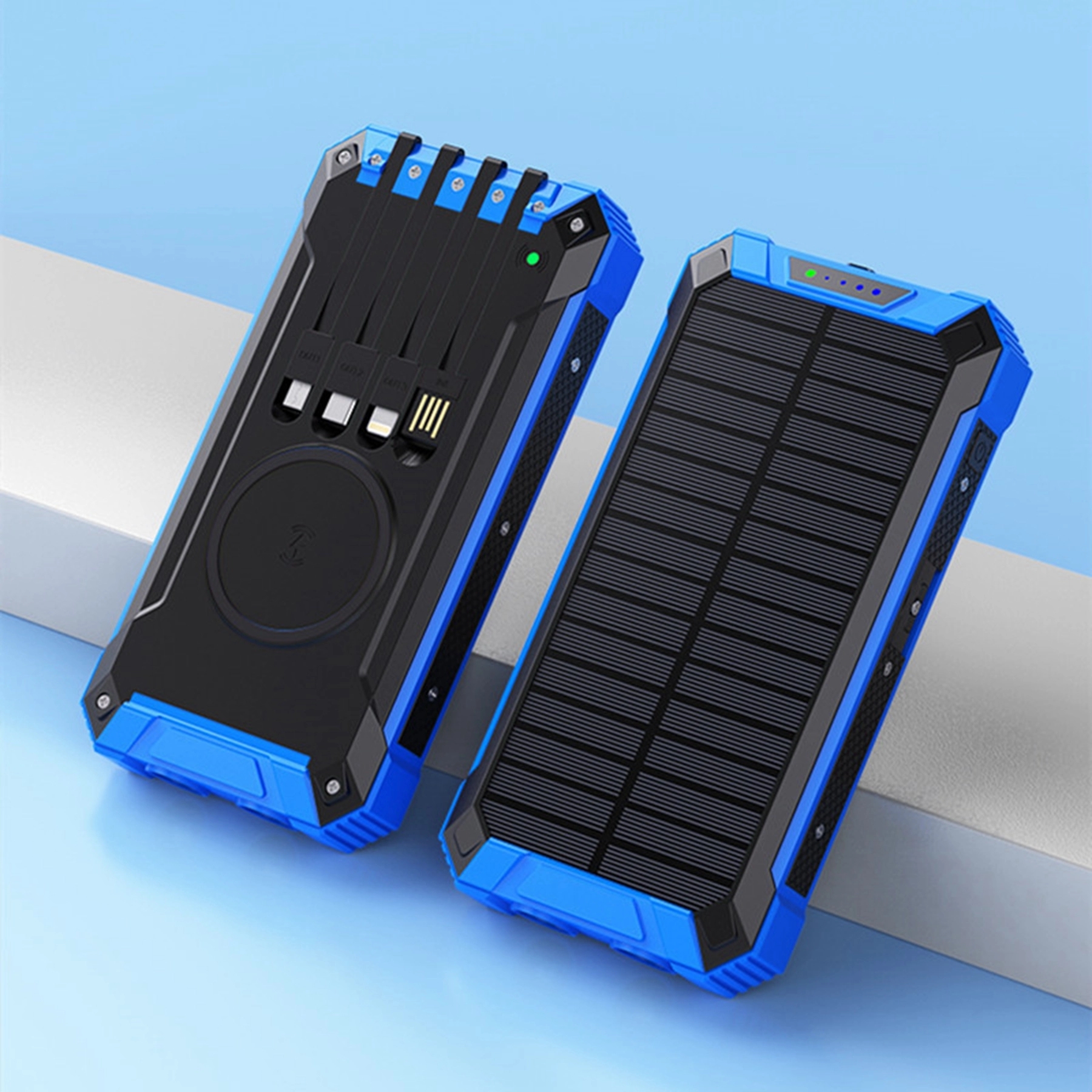 20000 mAh Solar Wireless Power Bank Charger with Cable 8