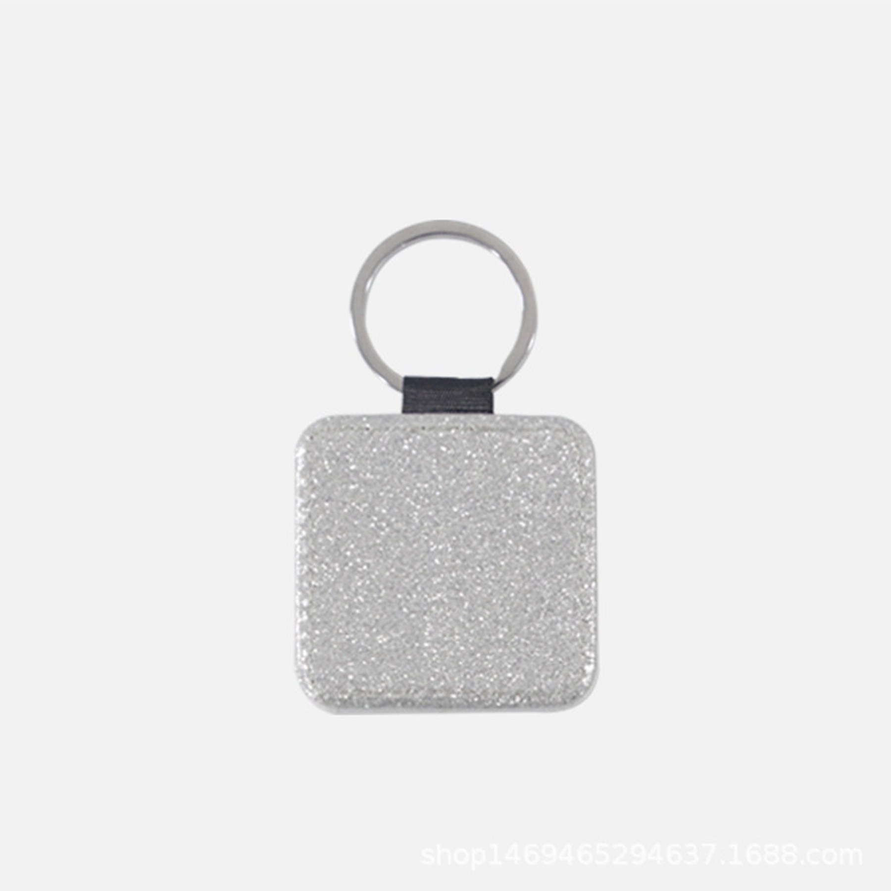 Bling Square PU Key Chain with Metal Ring 2