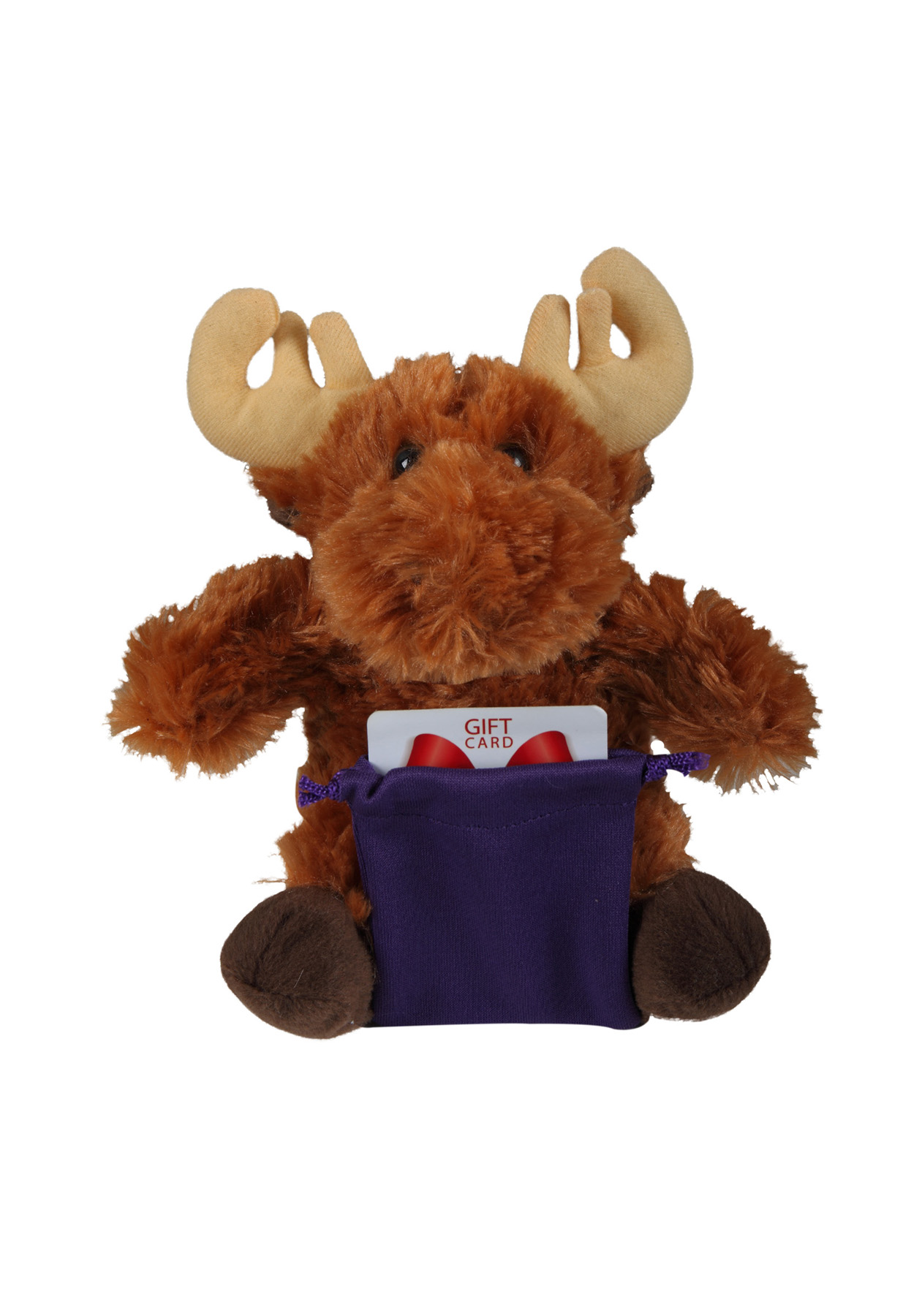 soft plush Moose with gift card sack