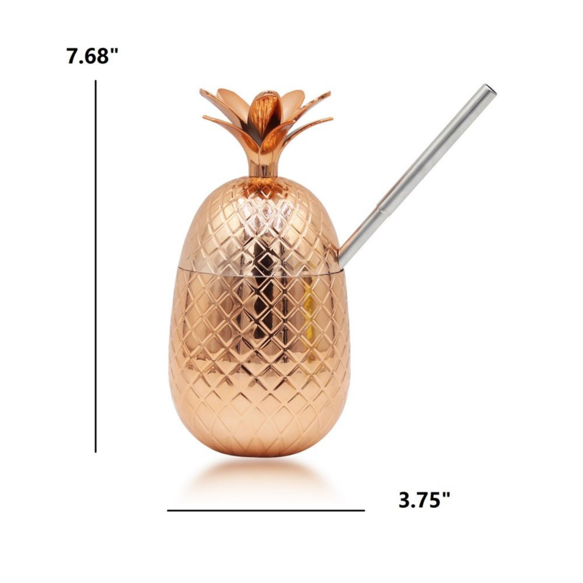 15 OZ Pineapple Cocktail Cups With Stainless Steel Straw 4