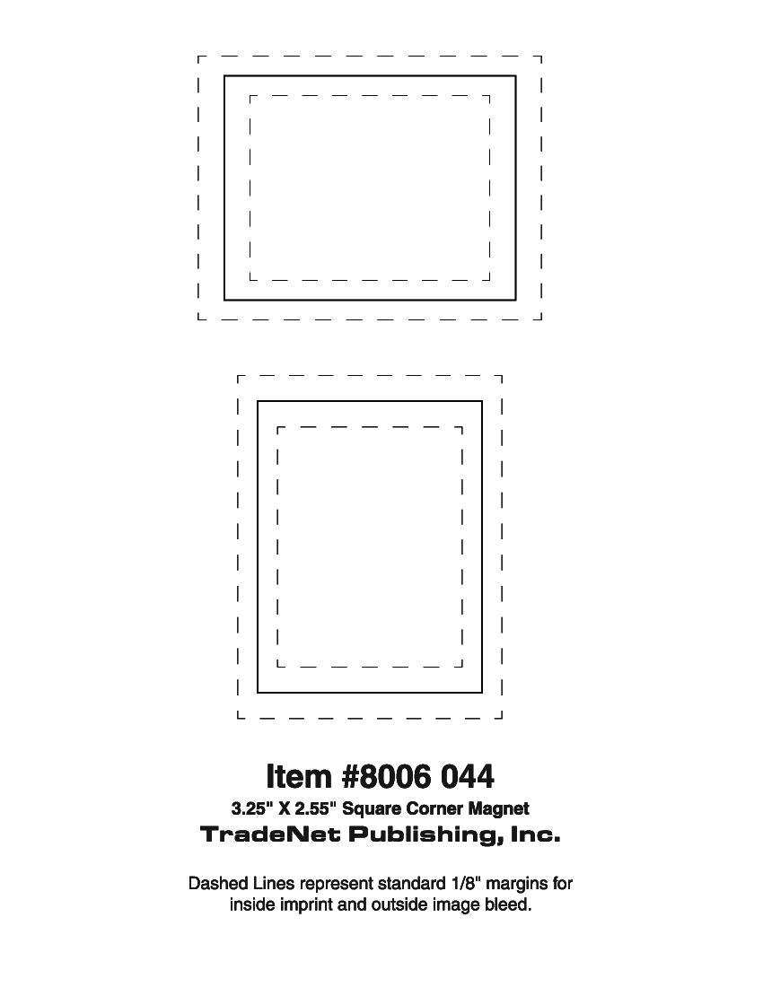 Magnet - 3.25x2.5 Square Corners - 20 Mil. 2