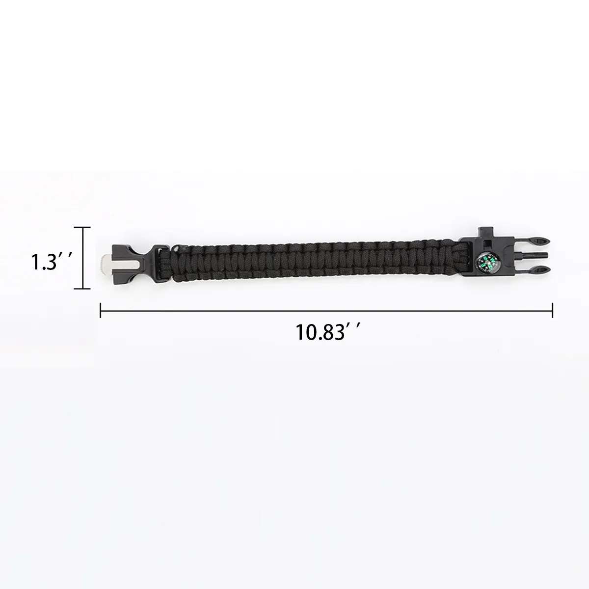 5in1 Scraper Whistle Compass Fire Starter Survival Bracelet 4