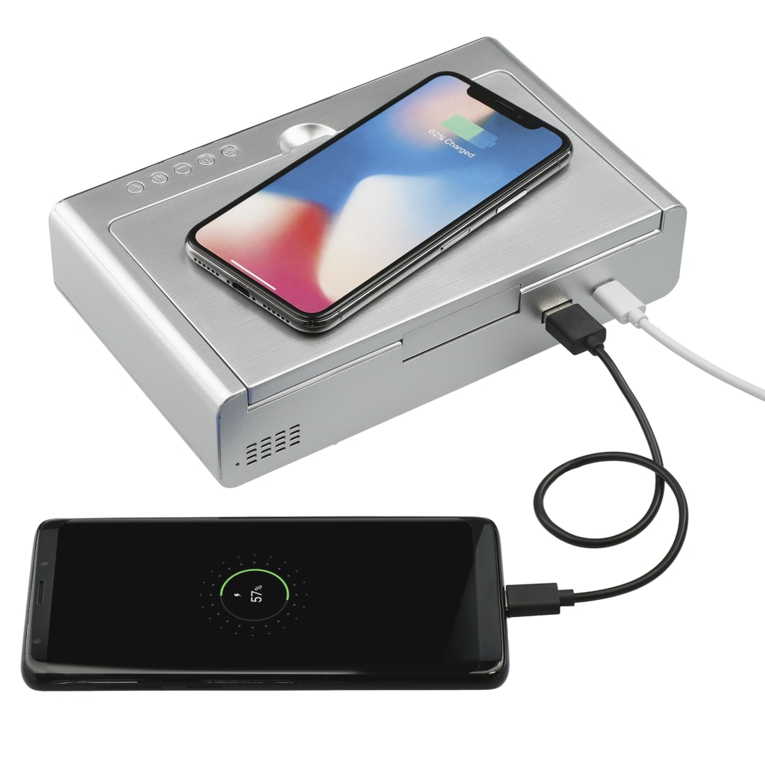 UV Sanitizer Desk Clock with Wireless Charging 34