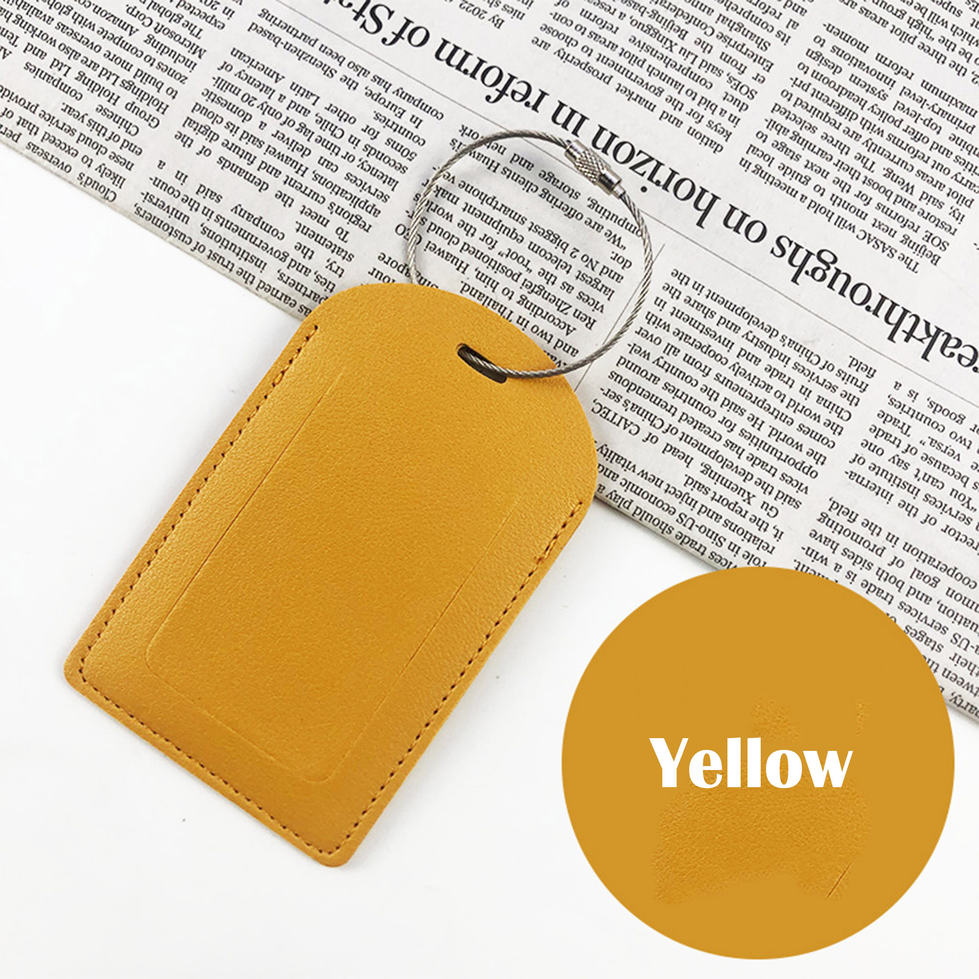 PU Leather Luggage Tags with Metal Loop 4