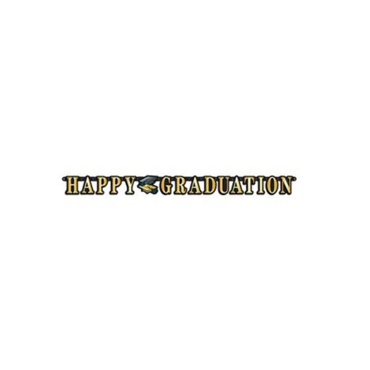 Happy Graduation Streamers - Black & Gold 2
