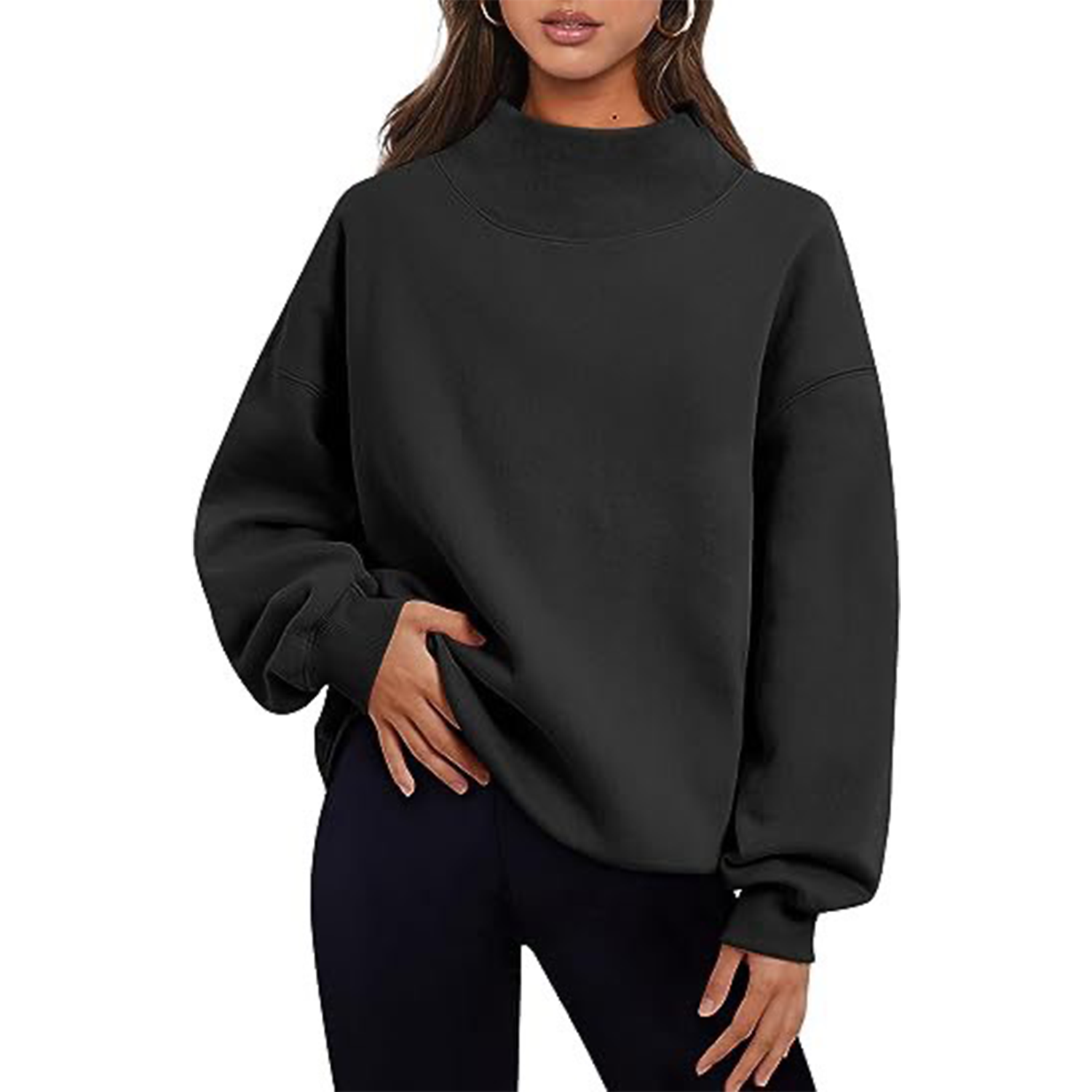 Womens Oversized Sweatshirts Turtleneck Pullover Long Sleeve 2