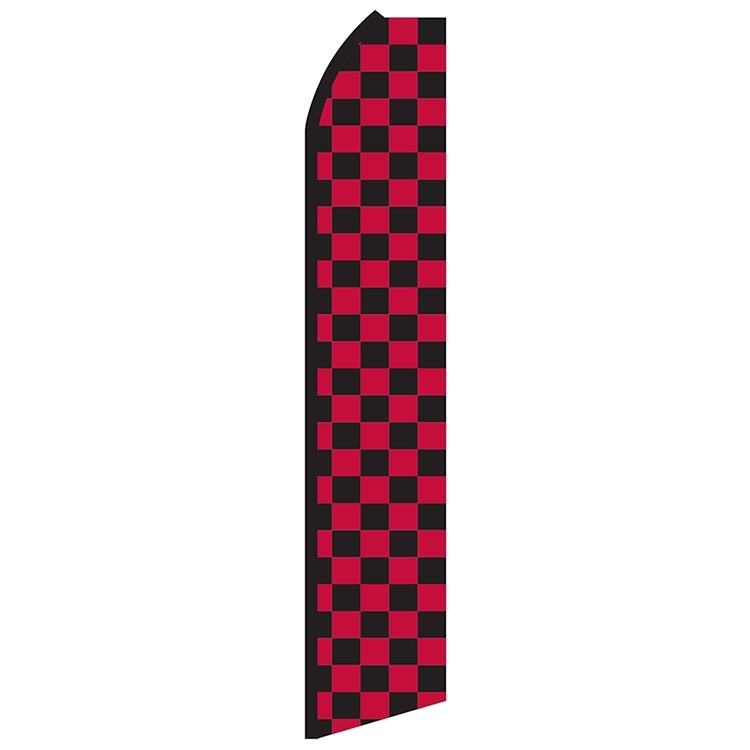 12' Digitally Printed Red/Black Checkered Swooper Banner 2