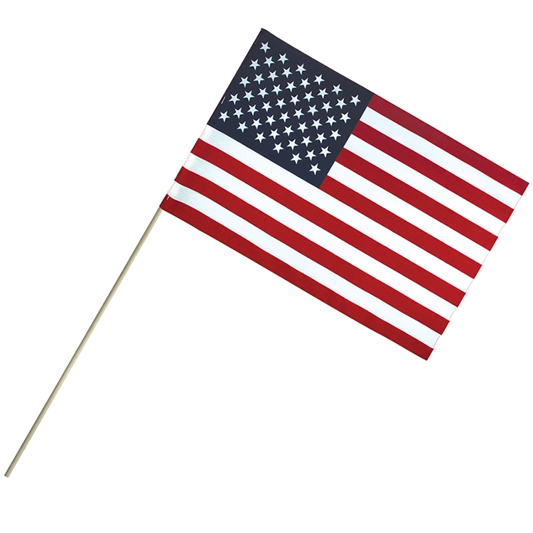 12" x 18" Economy Cotton U.S. Stick Flags on a 30" Dowel 2