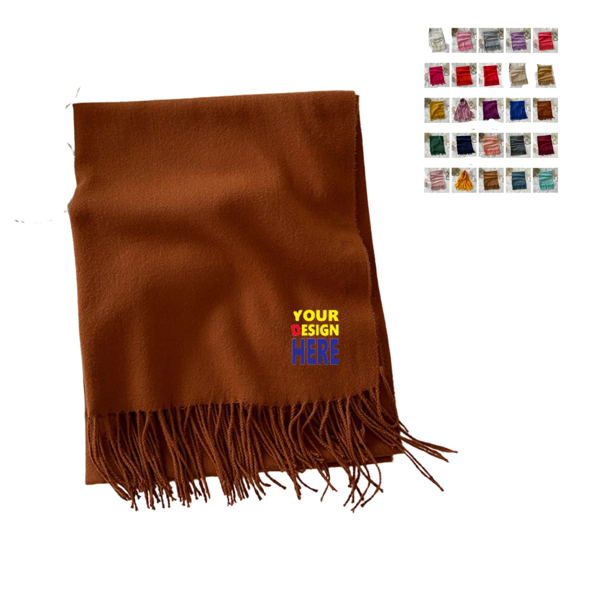 MOQ 50 Pieces Warm Faux Cashmere Scarf 2