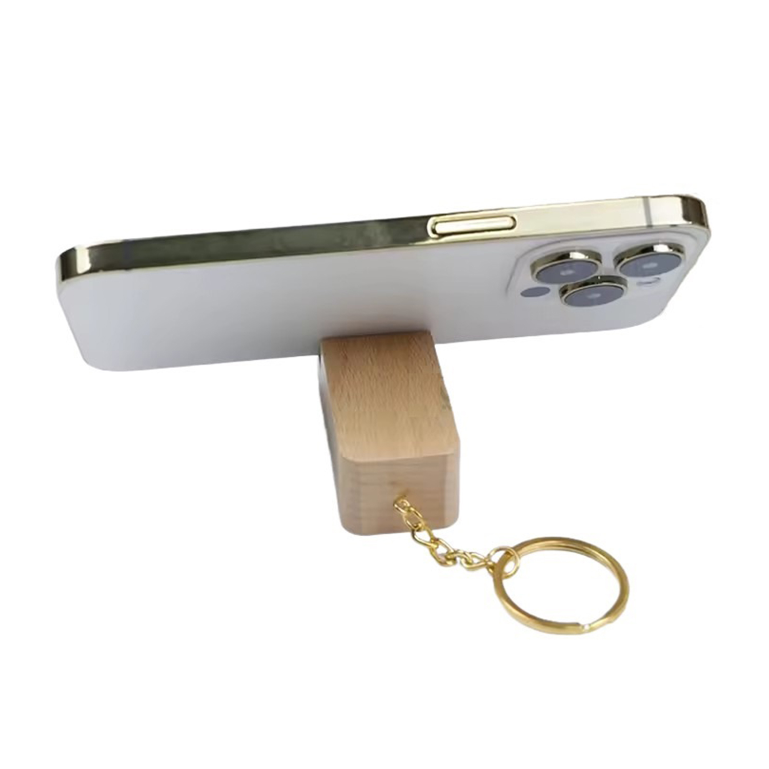 2-in-1 Wooden Phone Holder Keychain 5