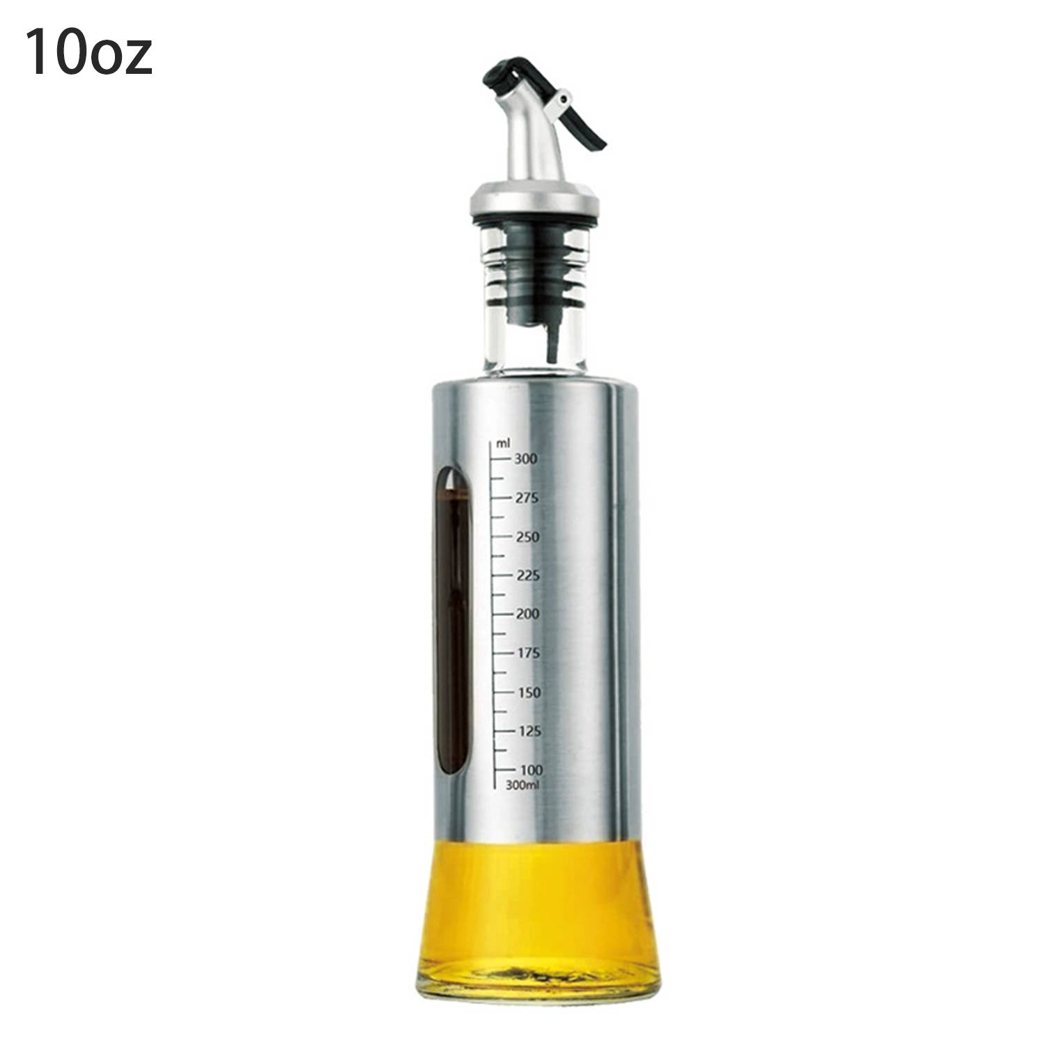 10/17oz Stainless Steel Glass Oil Dispenser w/ Scale 4