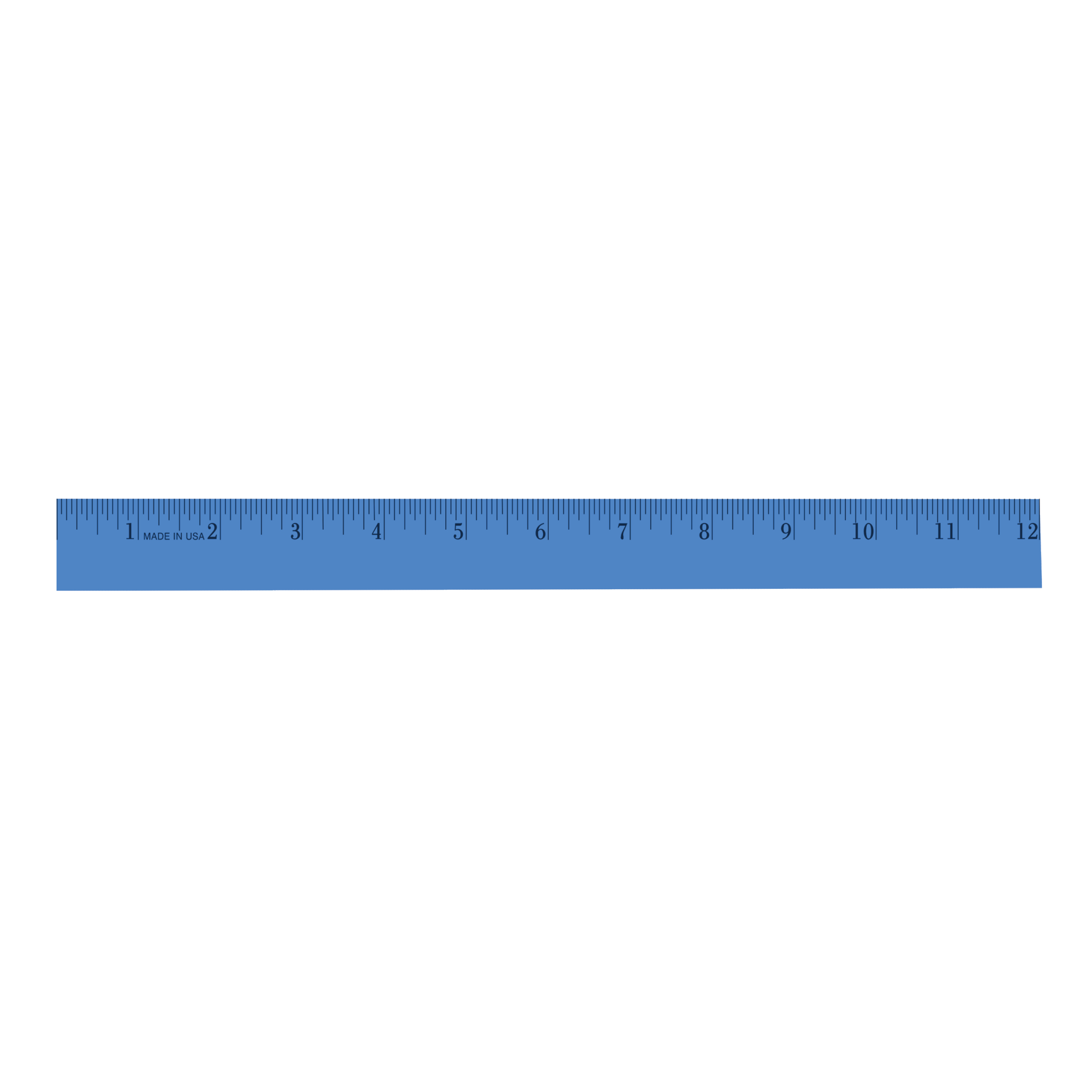 12" Enamel Wood Ruler - English Scale 10