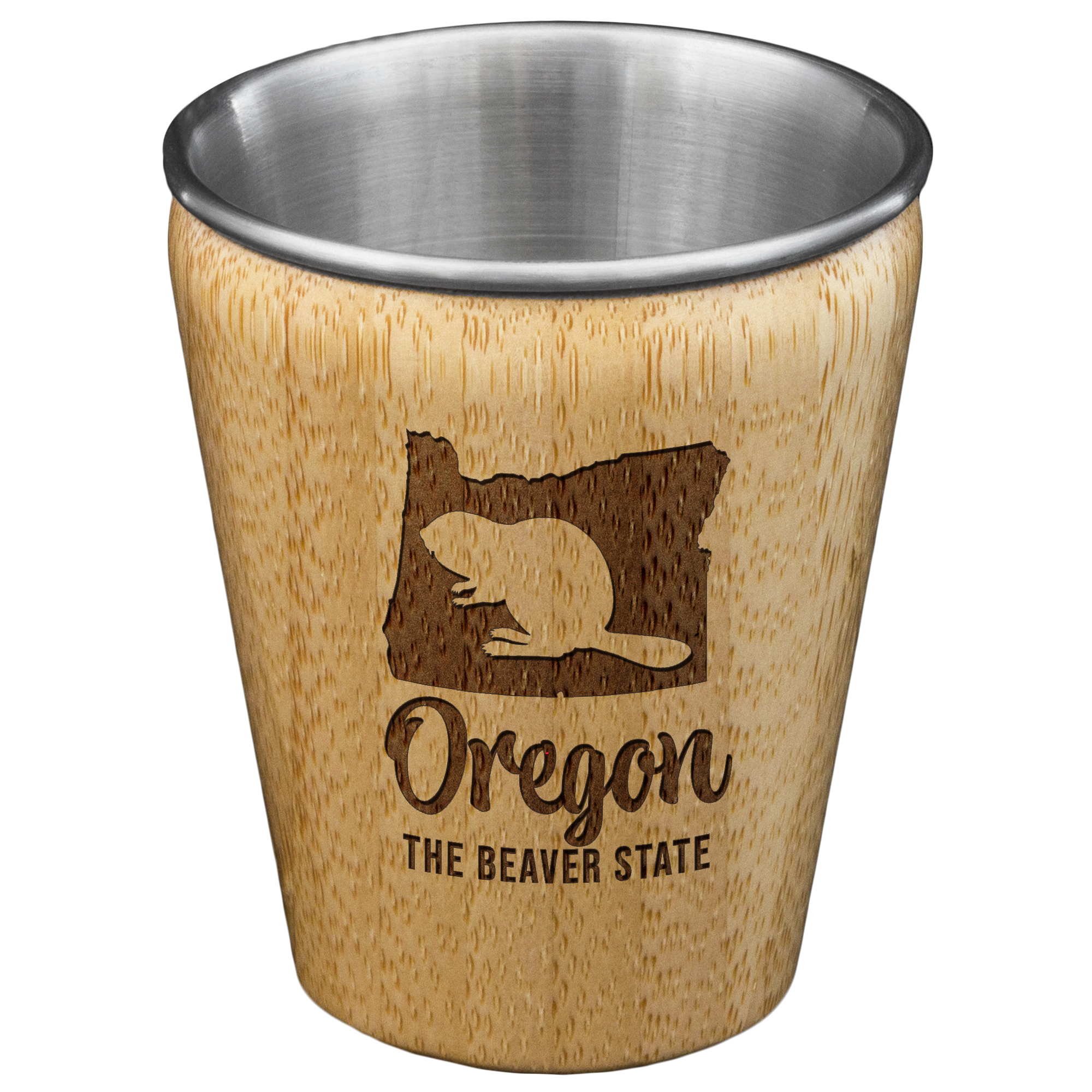 Oregon State Bamboo and Stainless Steel Shot Glass