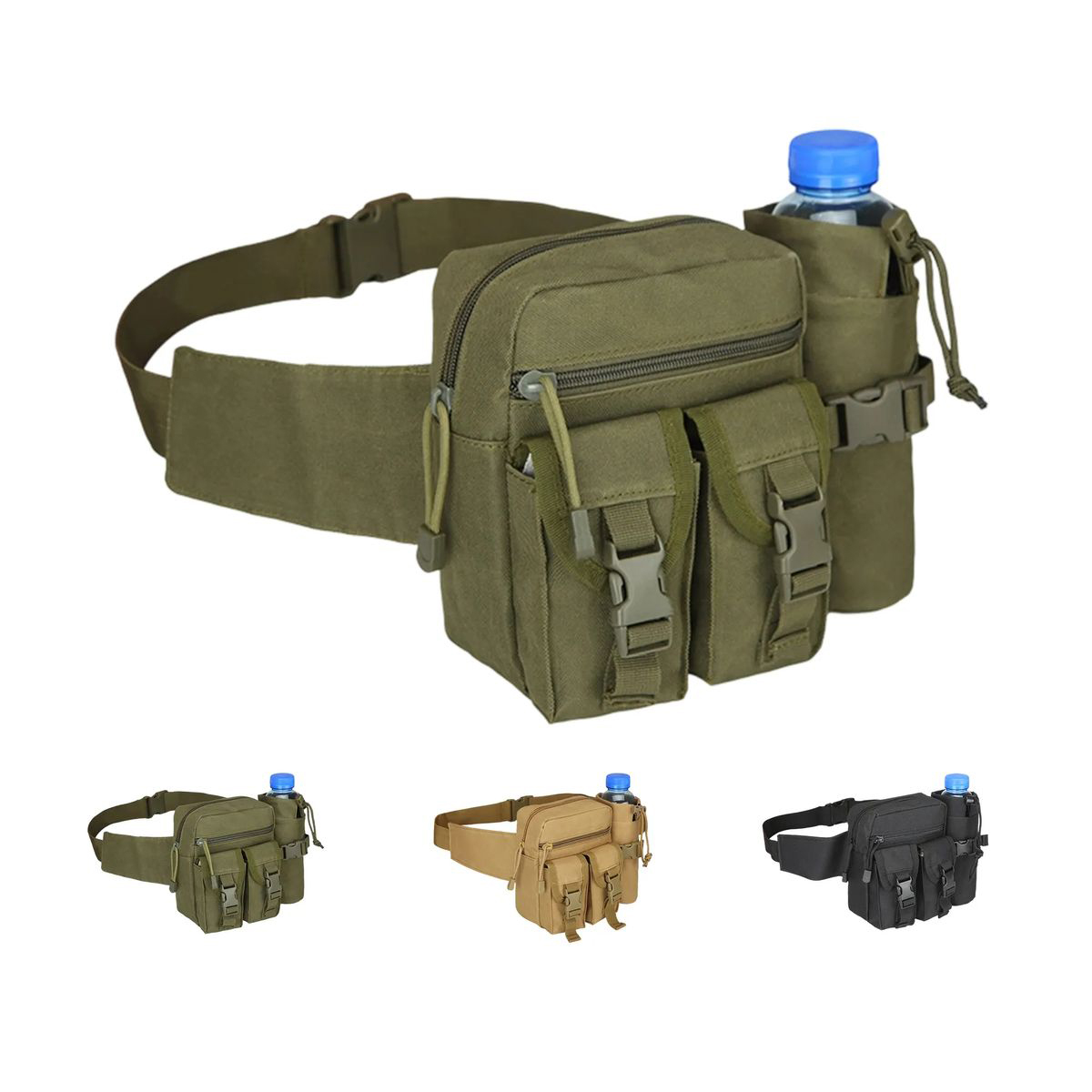 Oxford Waist Bag with Multiple Compartments and Strap 3