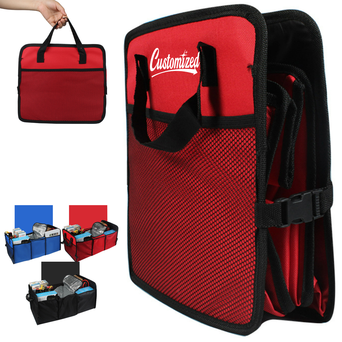 Folding Multi Compartment Car Trunk Organizer 3