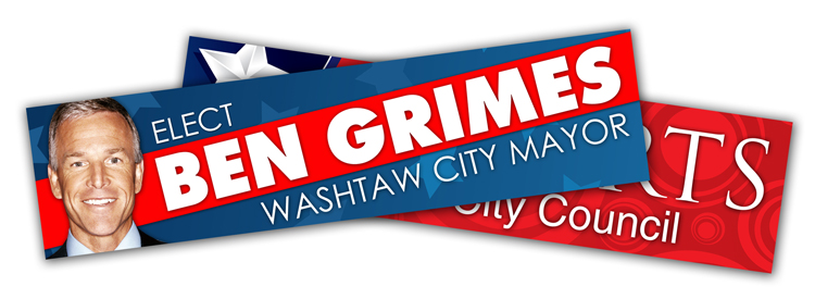 Political Campaign Bumper Sticker - UV-Coated Vinyl (10.5x2.625) 2