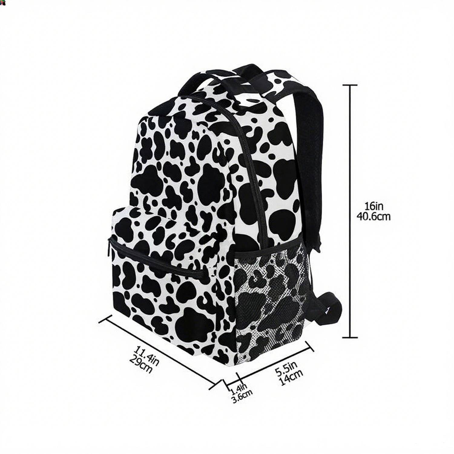 Cow Print Large Capacity Lightweight Oxford Backpack 6