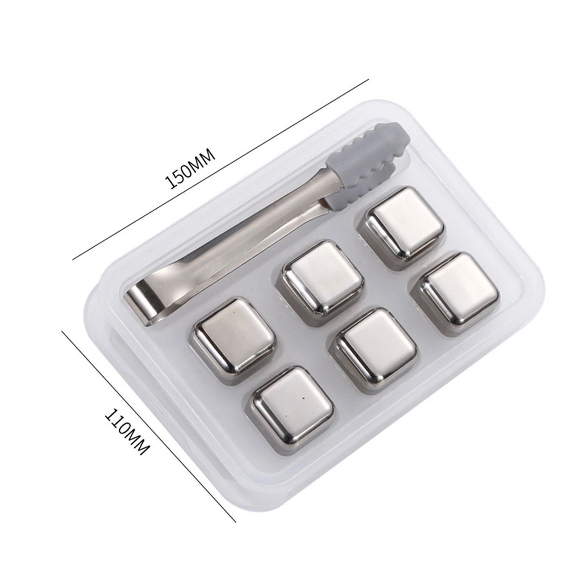 Custom Reusable Portable Stainless Steel Ice Cube Tongs Set 15
