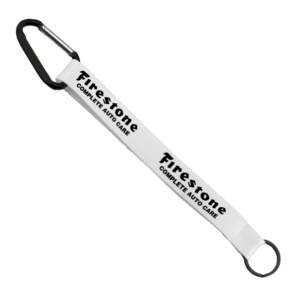 3/4" Sewn Polyester Keychain with Metal Split-Ring and Carabiner 74