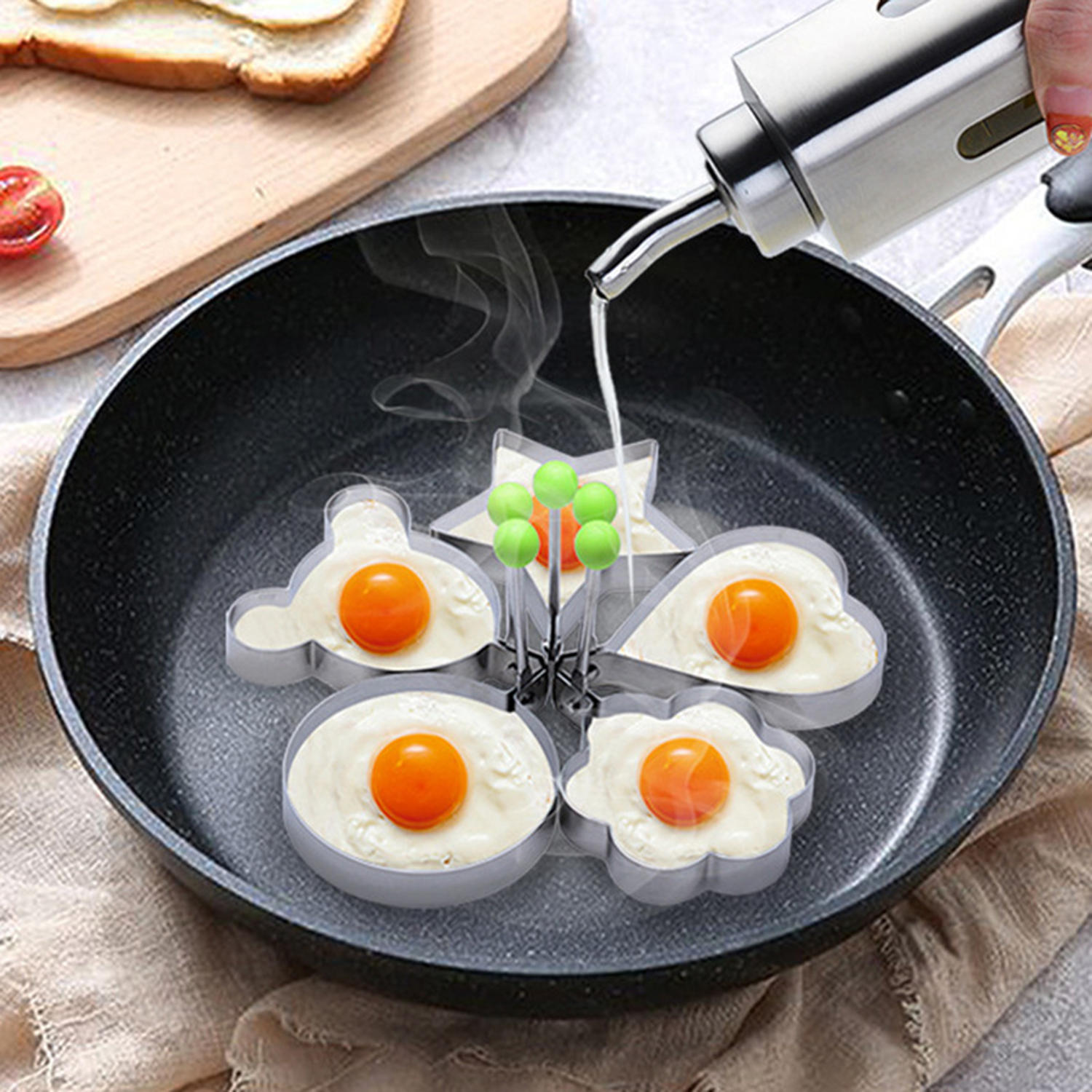 Eggs Baking Cooking Rings 3