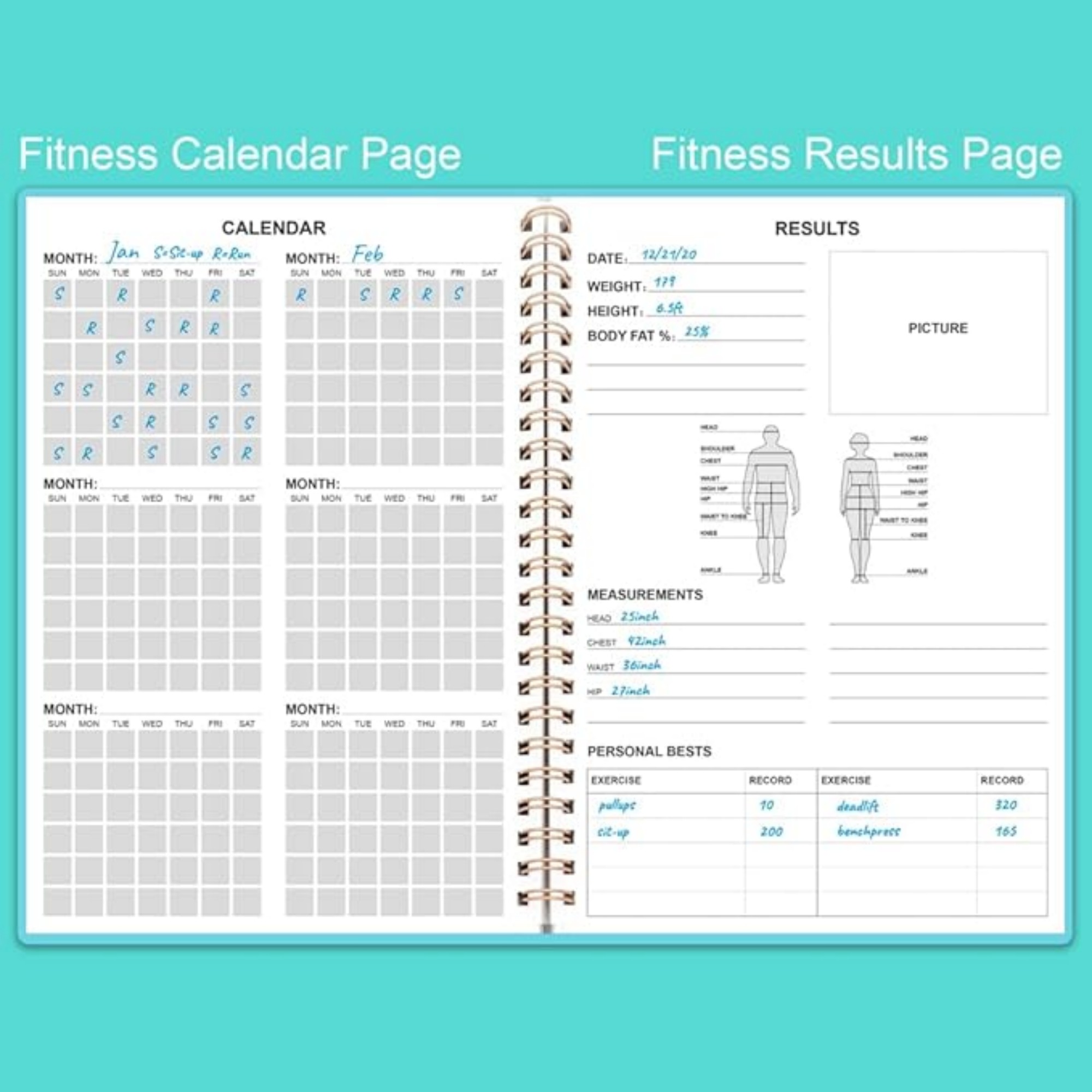 A5 68 Sheets Workout Log Book 4