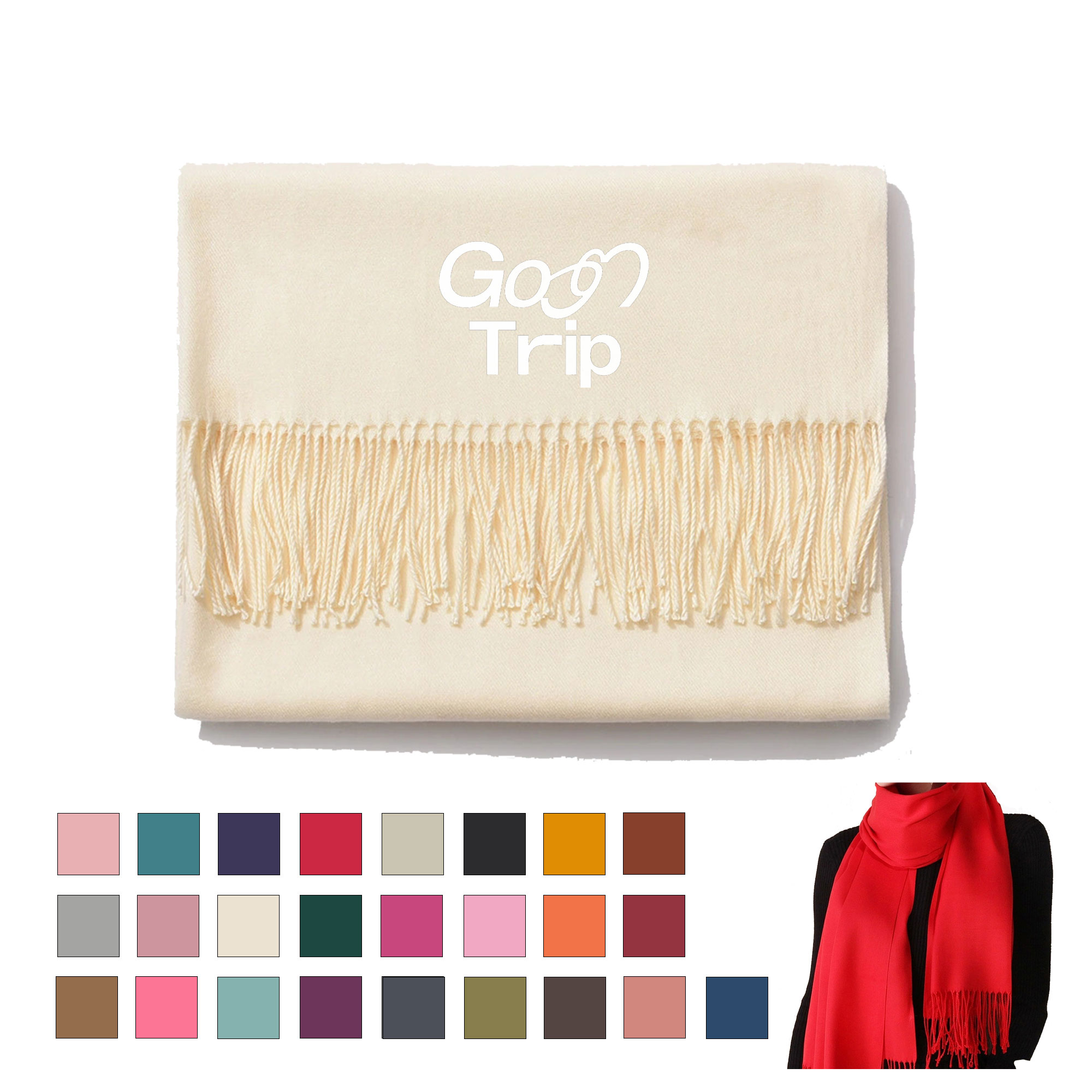 Autumn Winter Imitation Cashmere Tassel Scarf 2