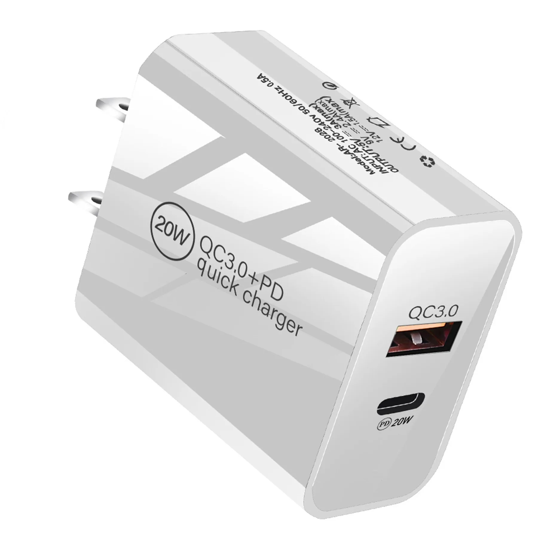 20W Multiple Port Usb Charger with USB-C Plug 4