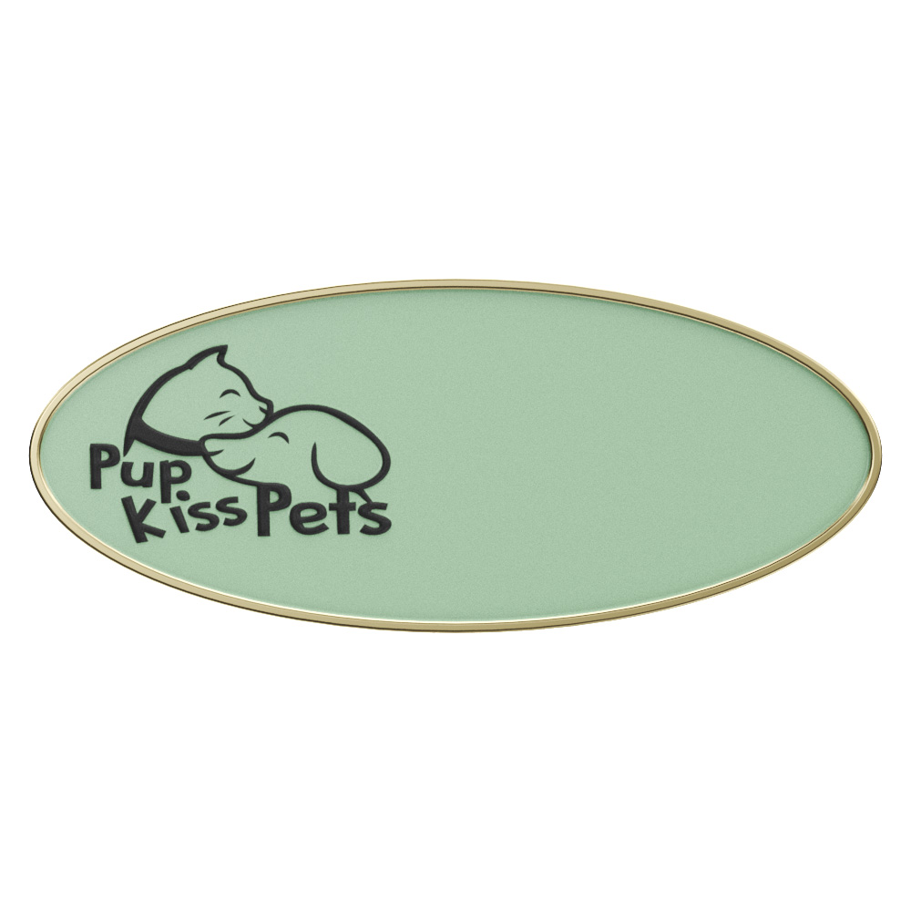 Texture Tone® Oval Metal Name Badge (3" x 1-1/4") 4