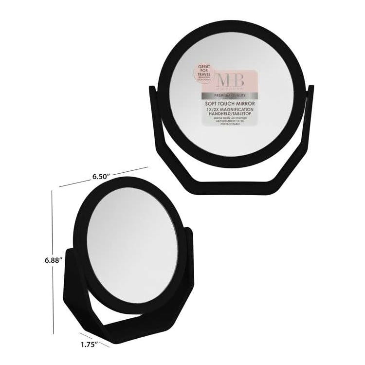 Round Mirror with Stand - Black 2