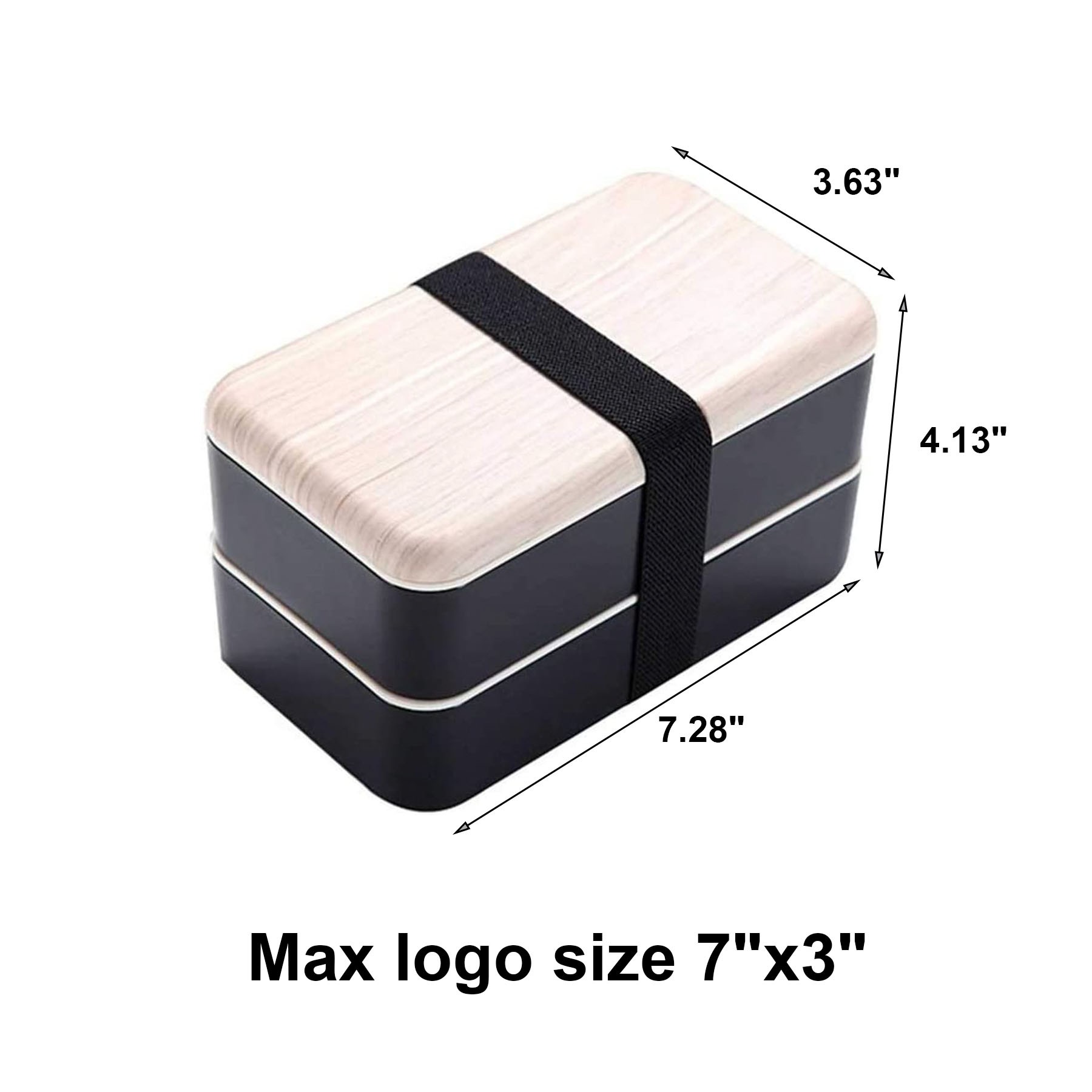 Wood Grain Double Layer Lunch Box 2