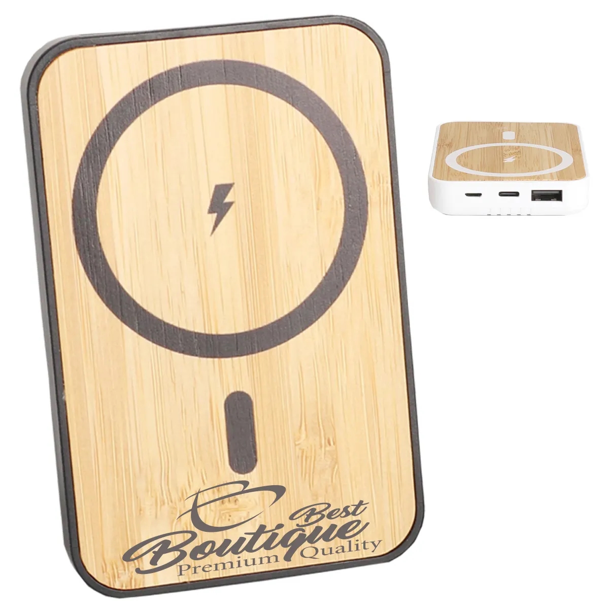 Bamboo USB Wireless Magnetic Charging Power Bank 1