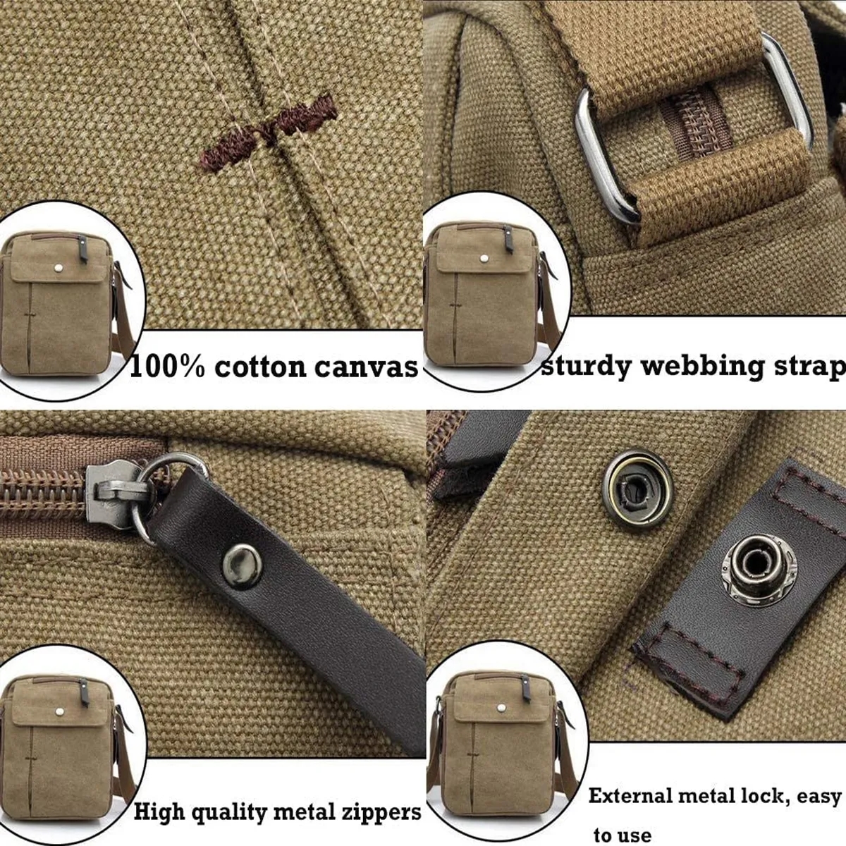 Men's Canvas Small Messenger Bag 2
