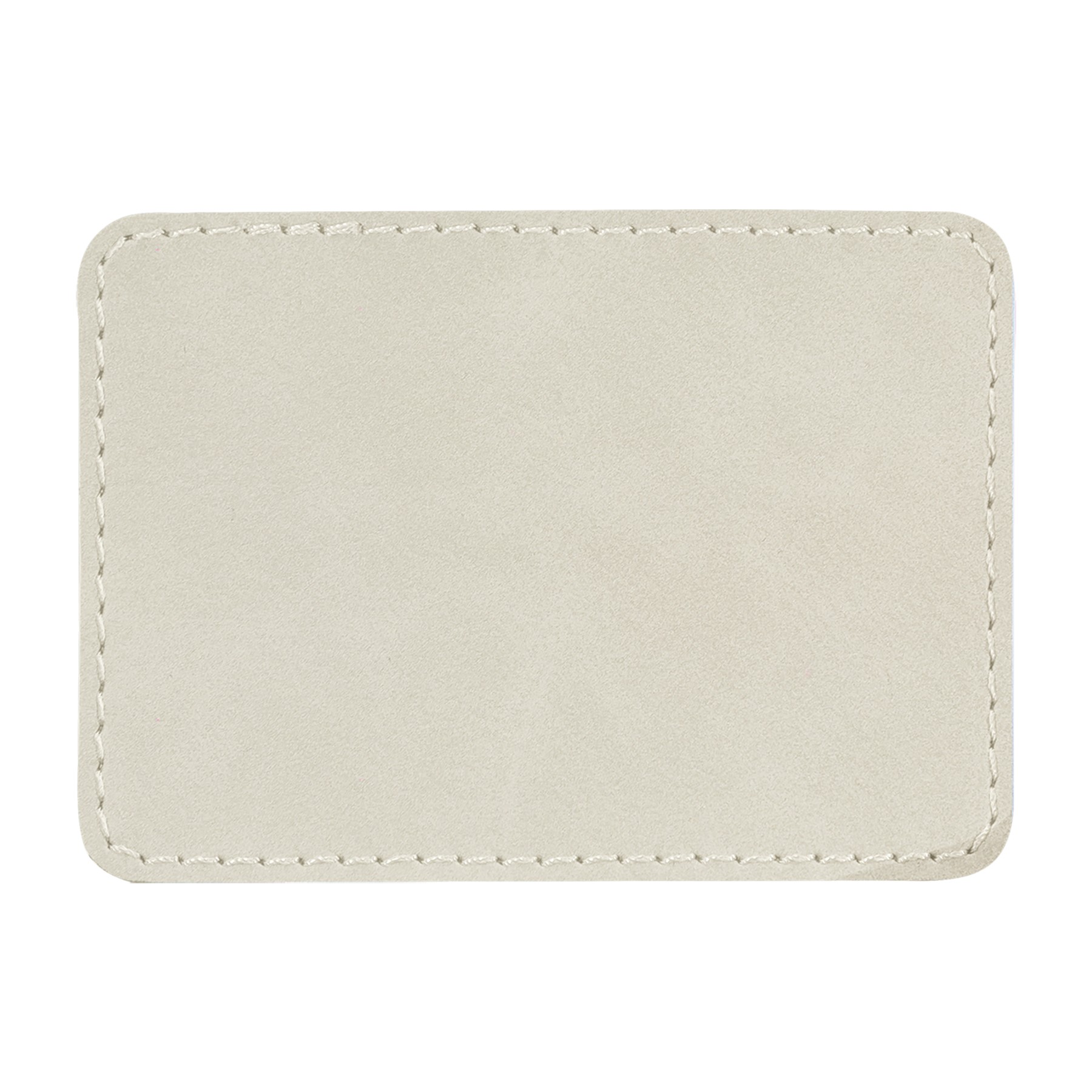 3" x 2" White Leatherette Rectangular Patch with Adhesive 1