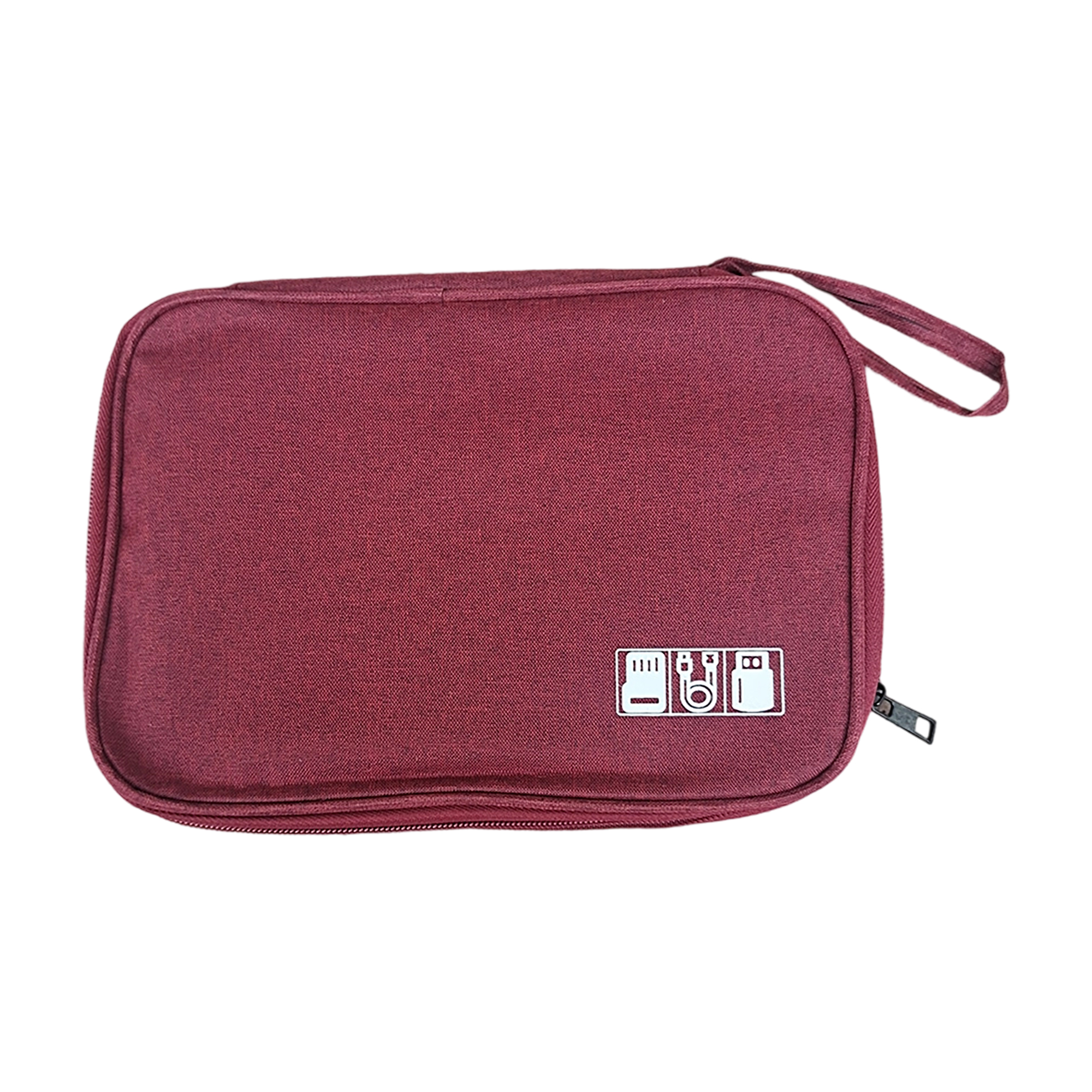 Nylon Travel Electronics Organizer Bag With Elastic Loops 9.45" 7