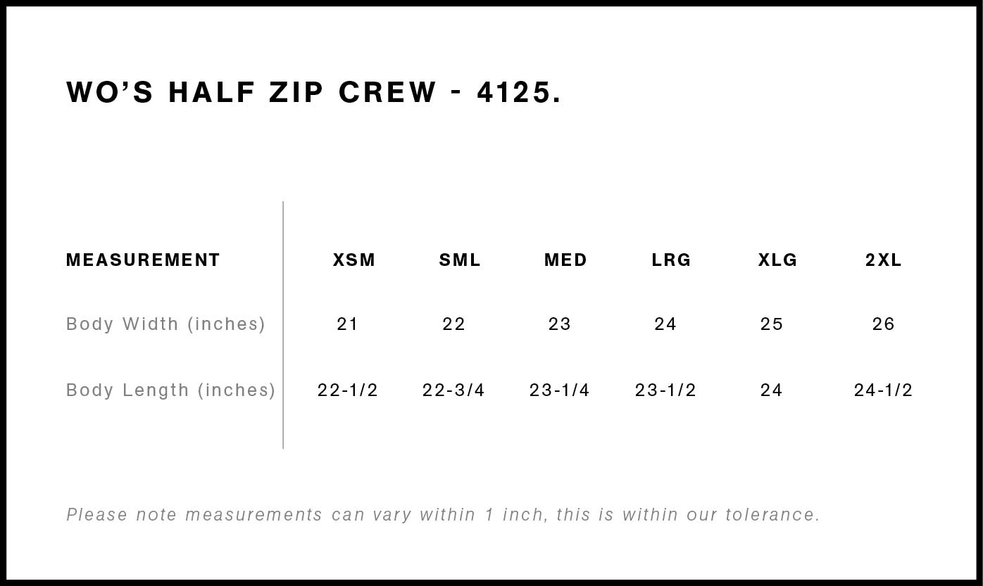 Wo's Stencil Half Zip Crew | 4125 22