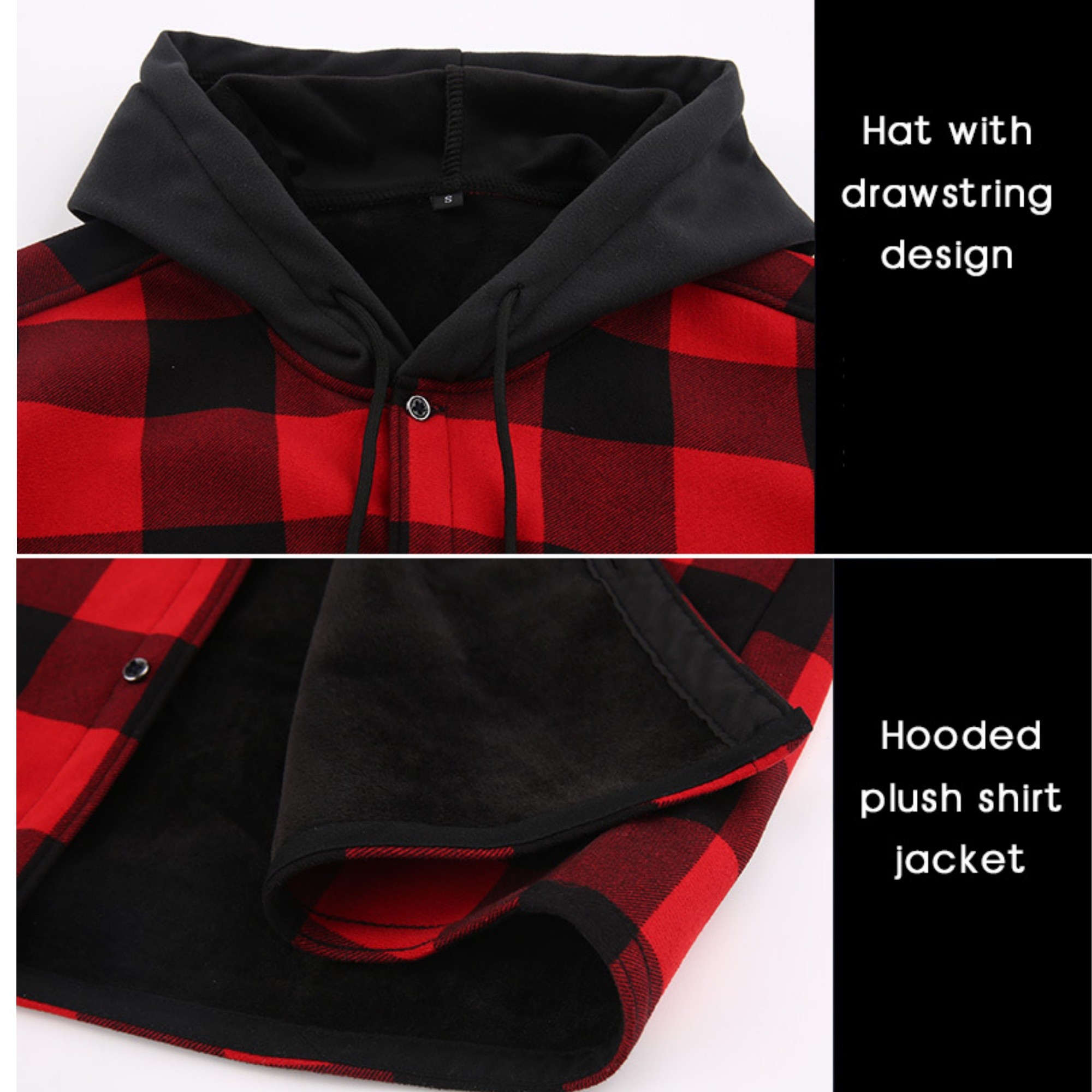 Men's Lined Flannel Jacket With Hood 3